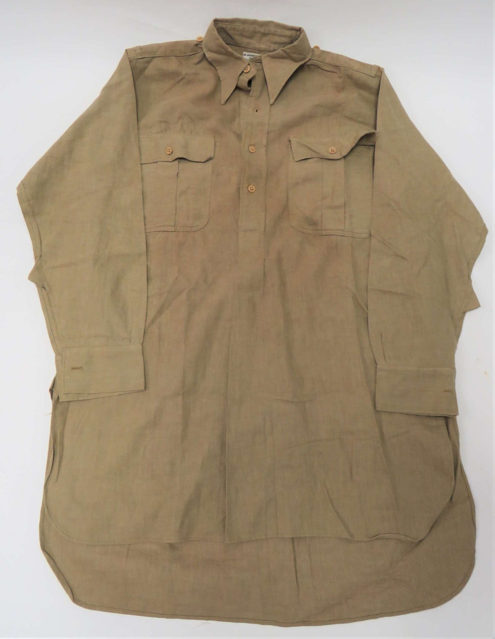 WW 2 Army Officers Collared Half Buttoned Front Shirt