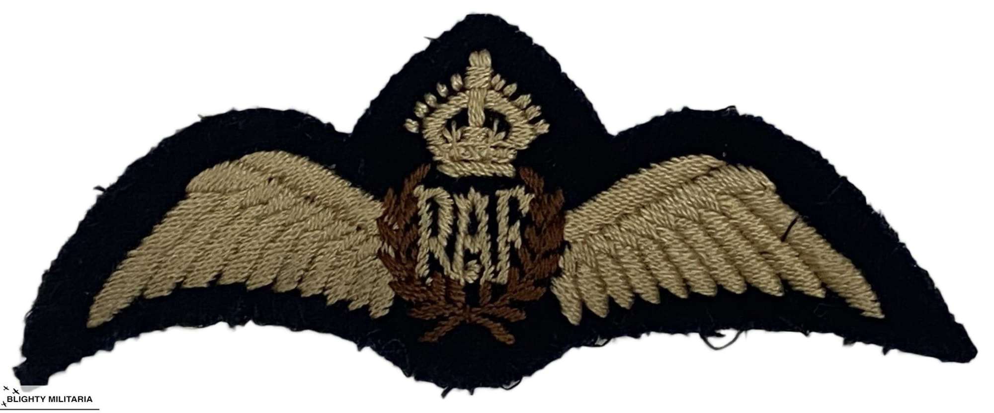 Original WW2 RAF Pilots Wings - Flat Pattern Wing