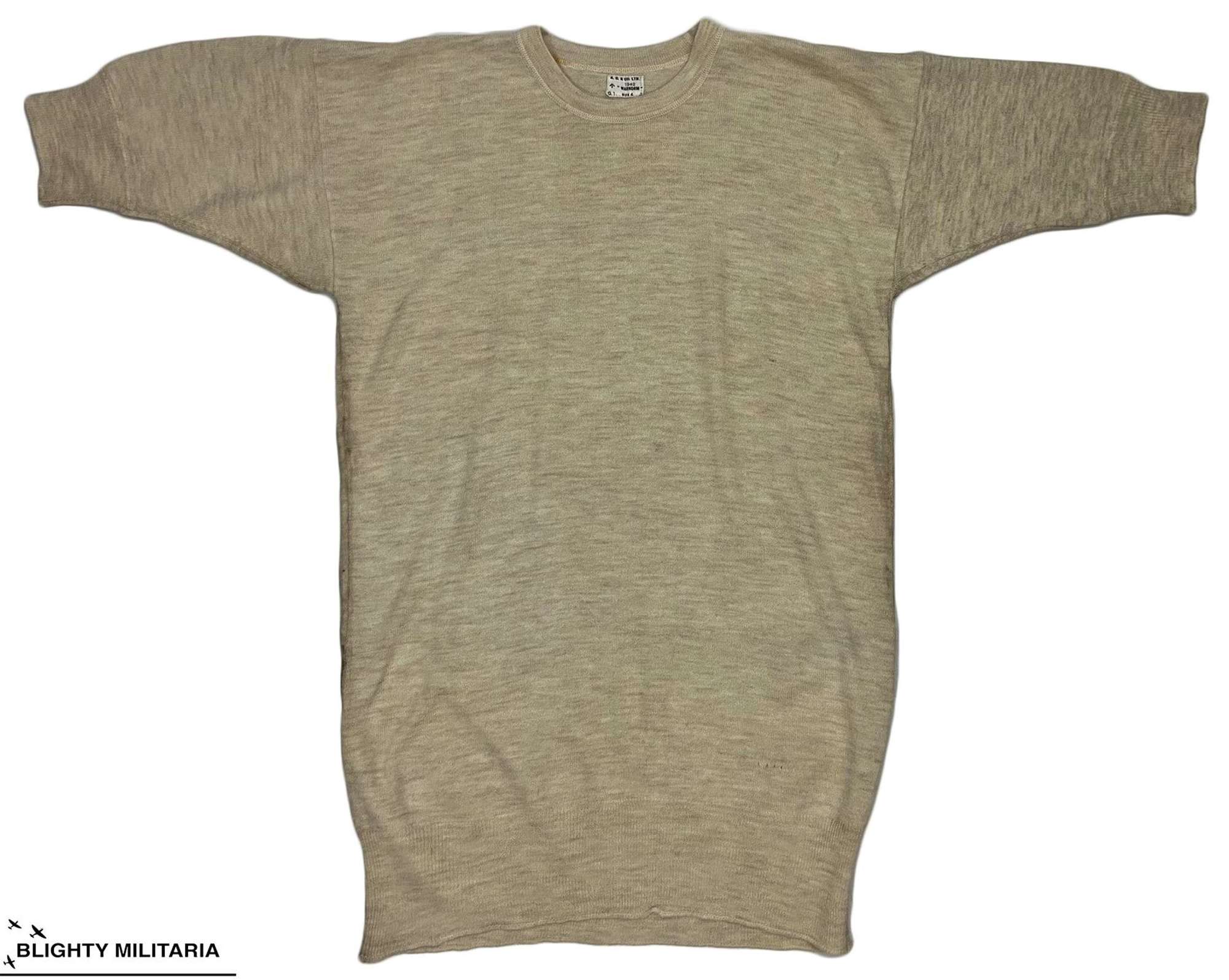 Original 1942 Dated British Woollen Undershirt by 'Warnorn' - Size 4