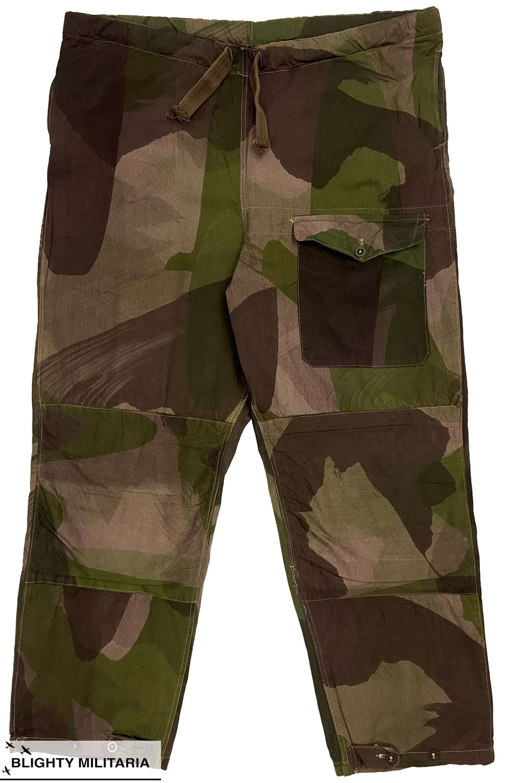 Original WW2 British Army Camouflaged Windproof Trousers - Size 8