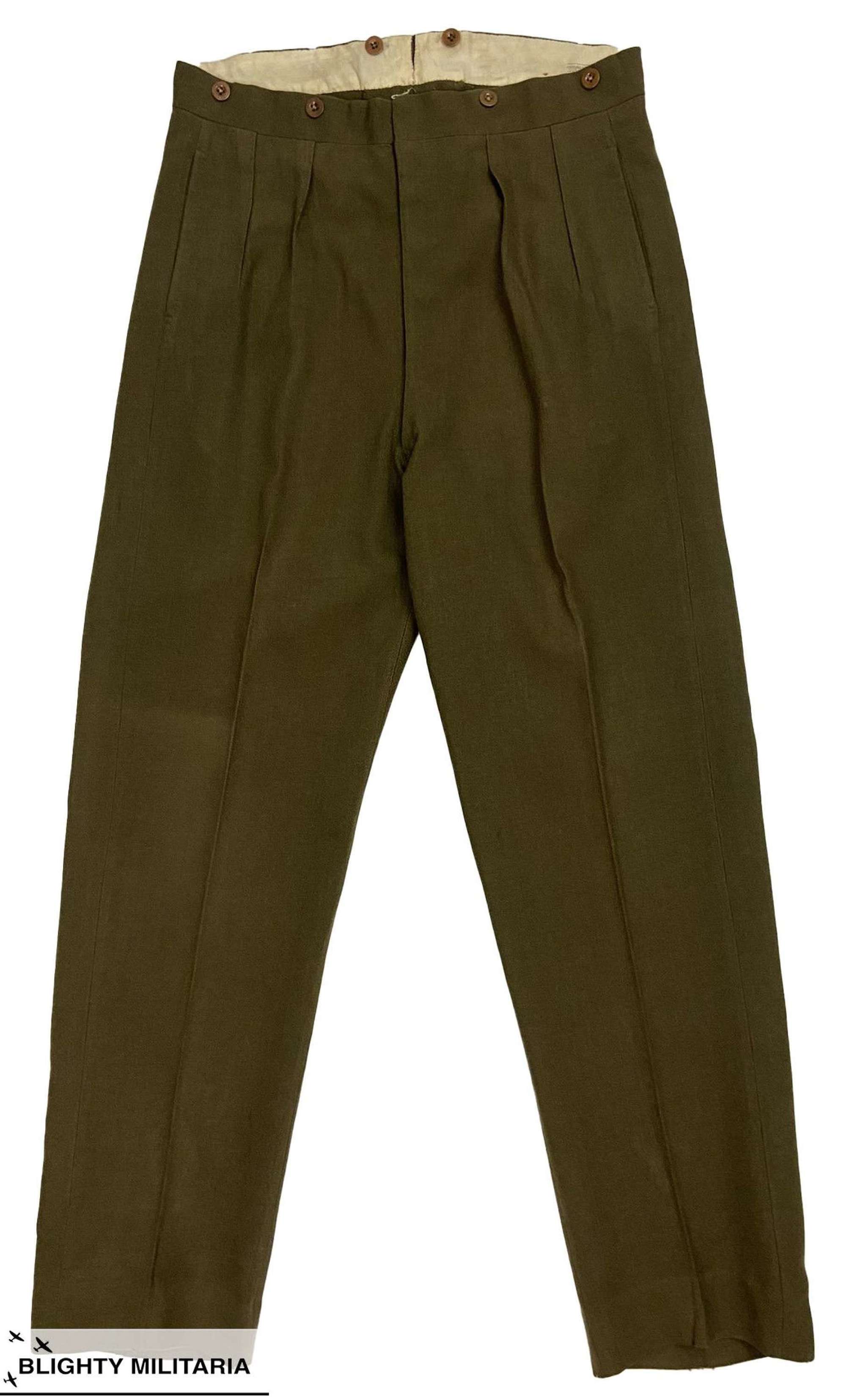 Original 1940s British Army Officer's Service Dress Trousers 35x34