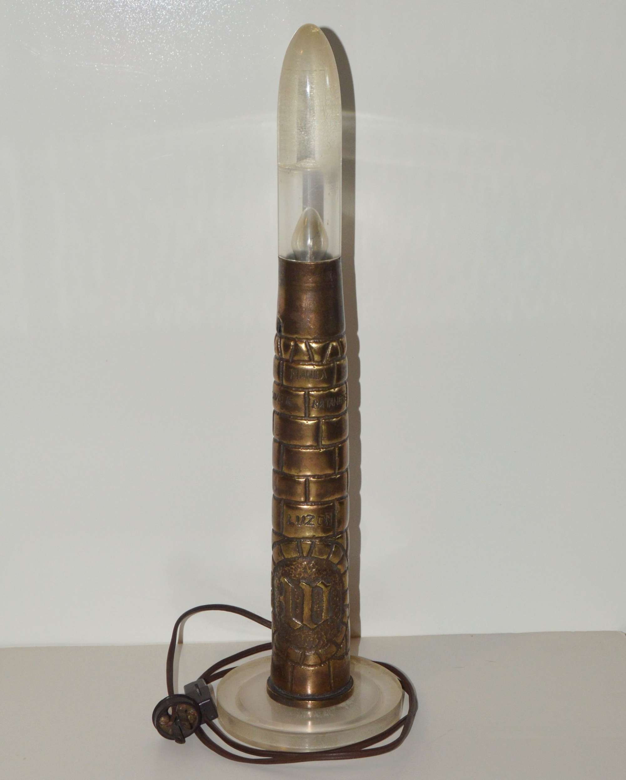 ﻿WWII Phillippines Campaign Trench Art Lamp