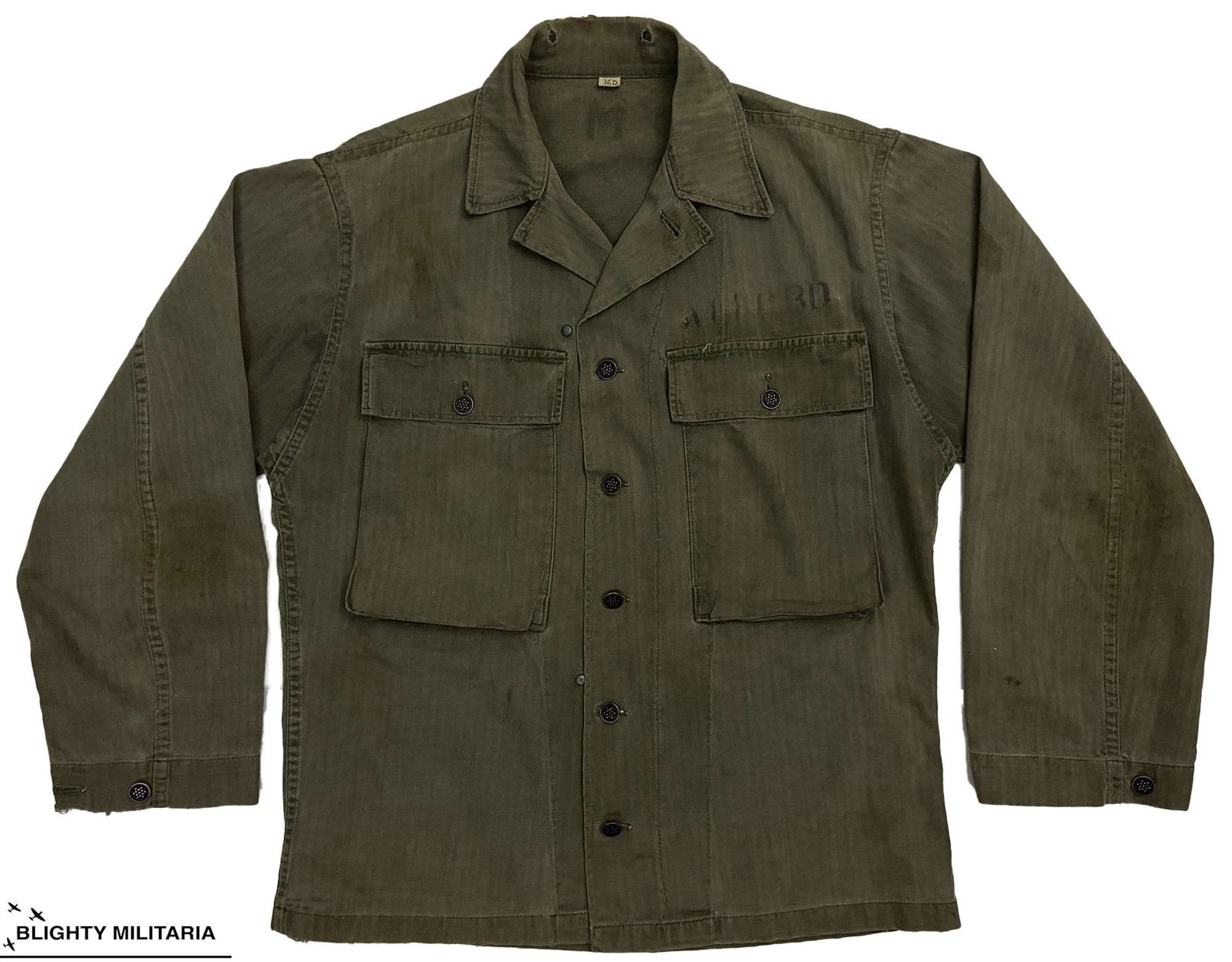 Original WW2 US Army Second Pattern HBT Jacket - Size 36