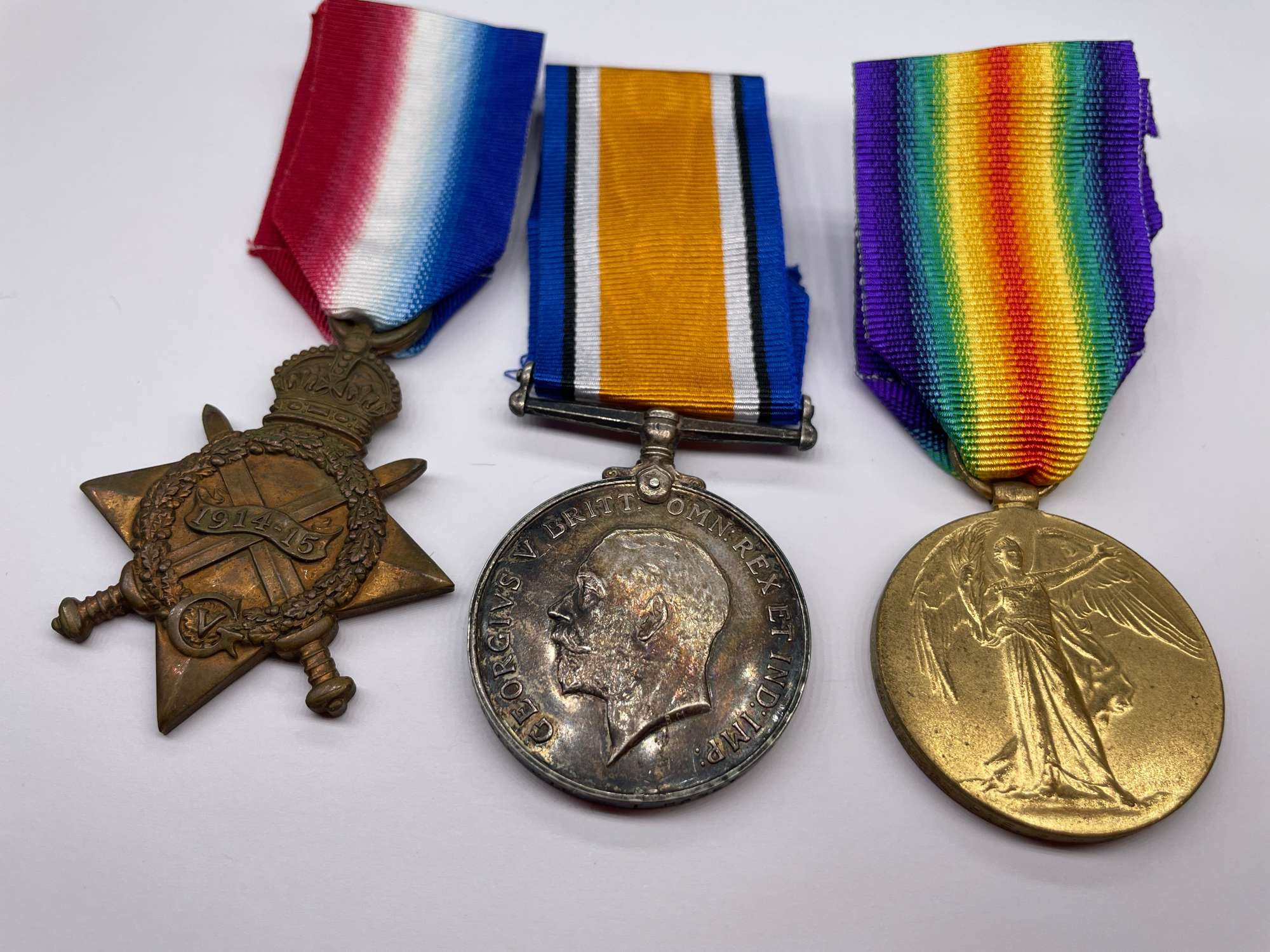 Original World War One Medal Trio, Pte Rasey, Army Service Corps