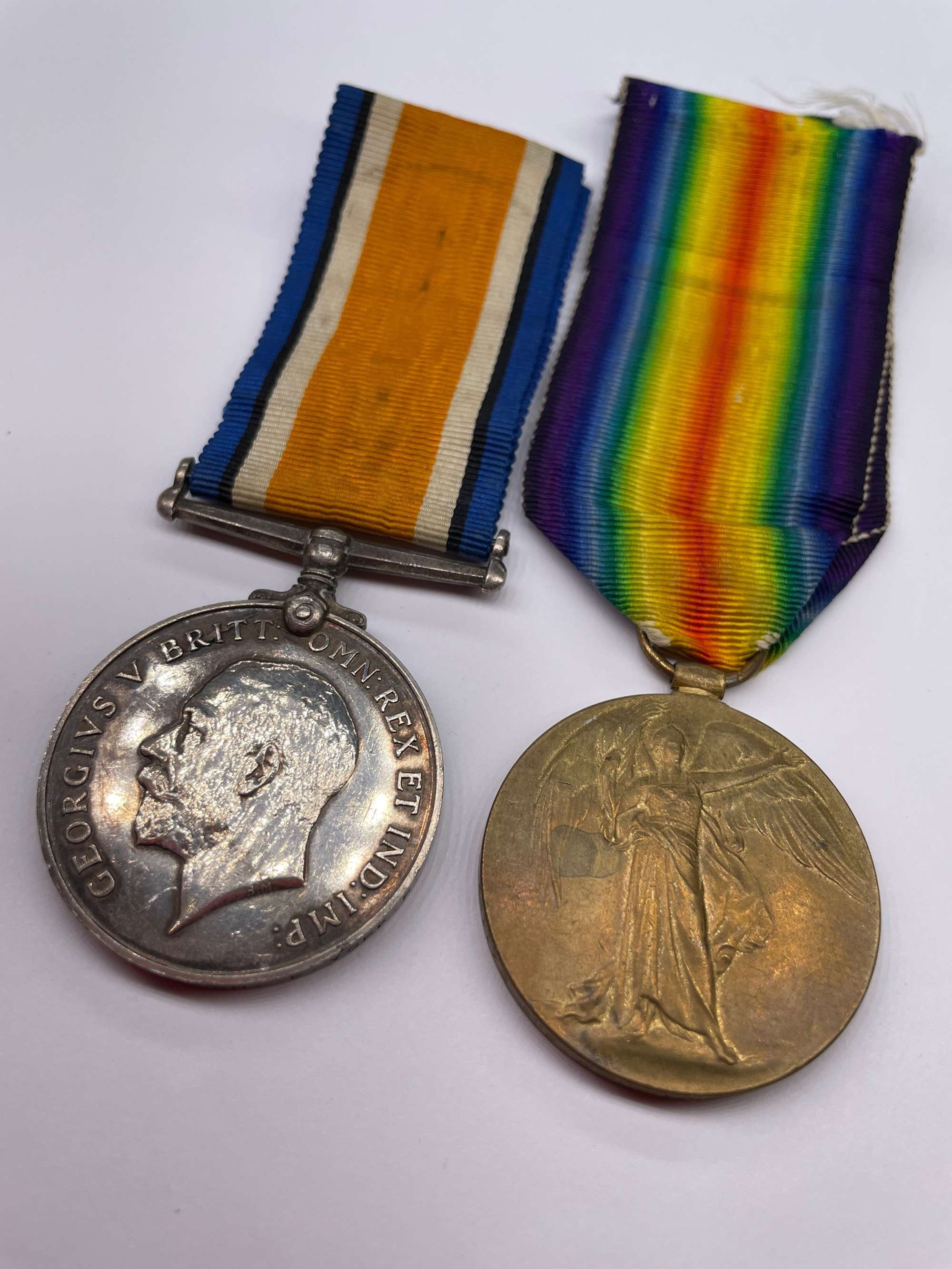 Original World War One Medal Pair, Pte Deacon, East Yorkshire Regiment