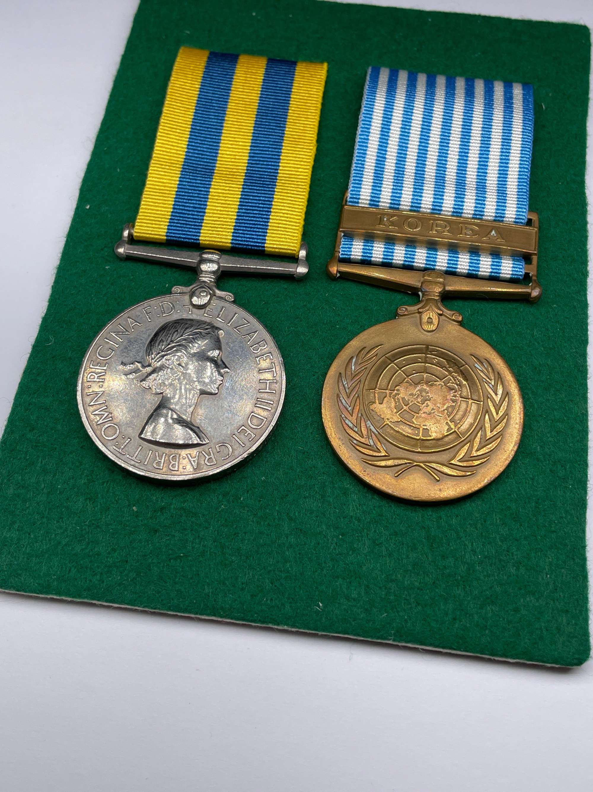Original Korean War Medal Pair, Queen's Korea Medal, Sgnm. McManus, Royal Signals
