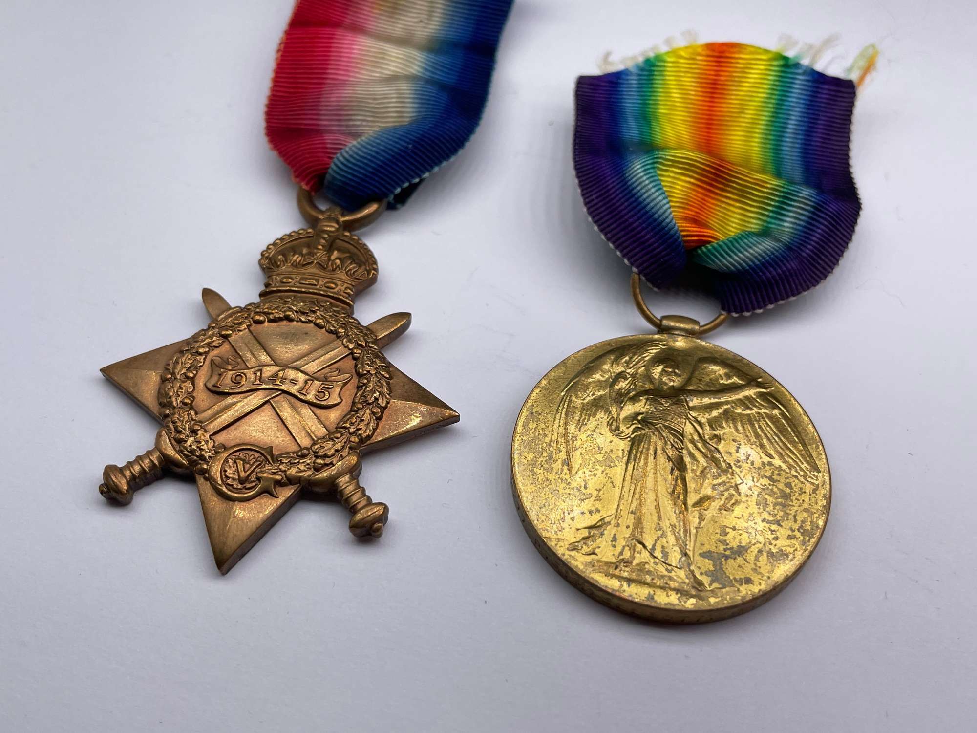 Original World War One Medal Pair, Pte. H. Elliott, West Yorkshire Regiment