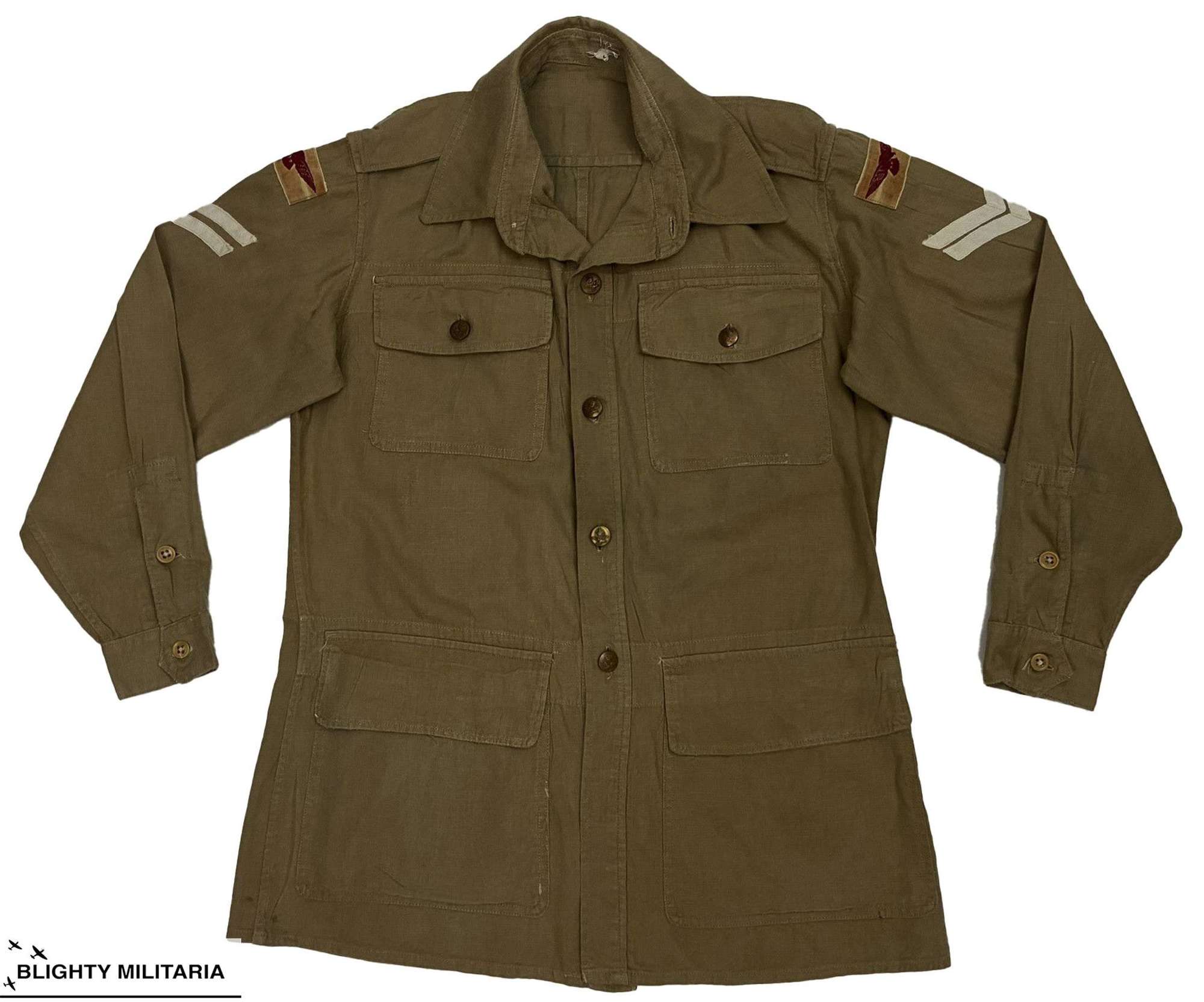 Original WW2 RAF Khaki Drill Bush Jacket - Named