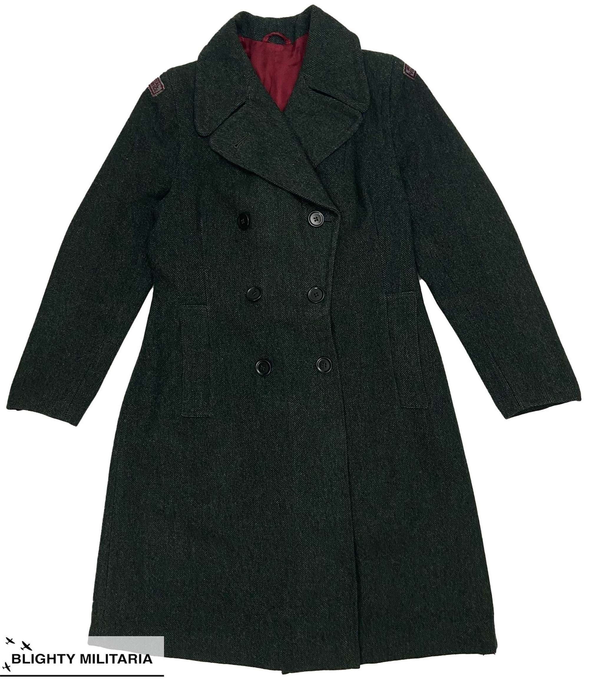 Original 1950s WRVS Ladies Herringbone Tweed Overcoat