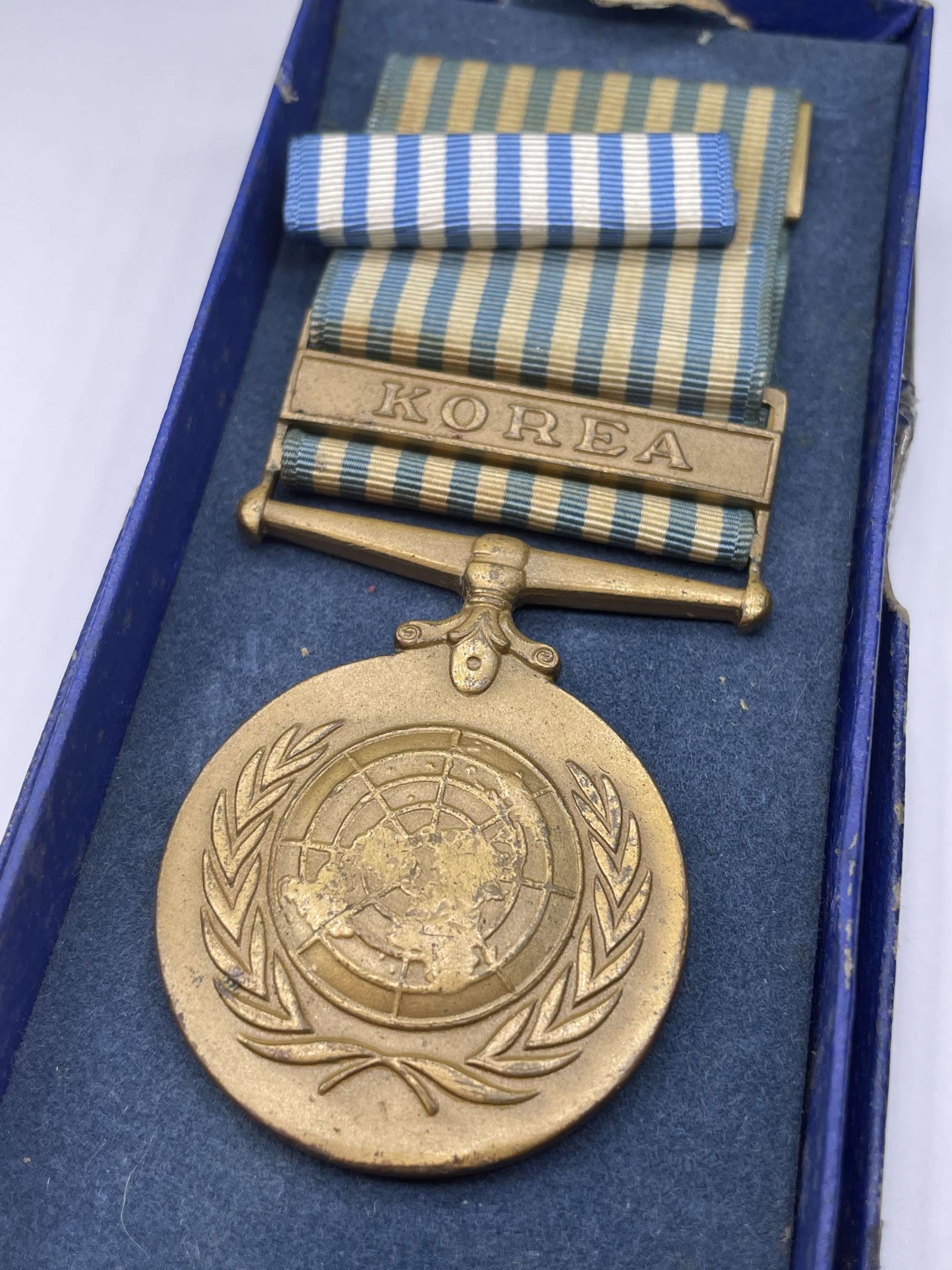 Original Korean War 'United Nations Service Medal Korea', U.S. Issued, Box