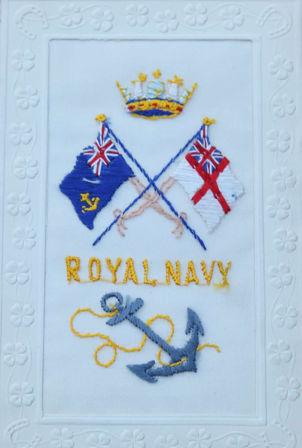 Royal Navy Embroidered Post Card.