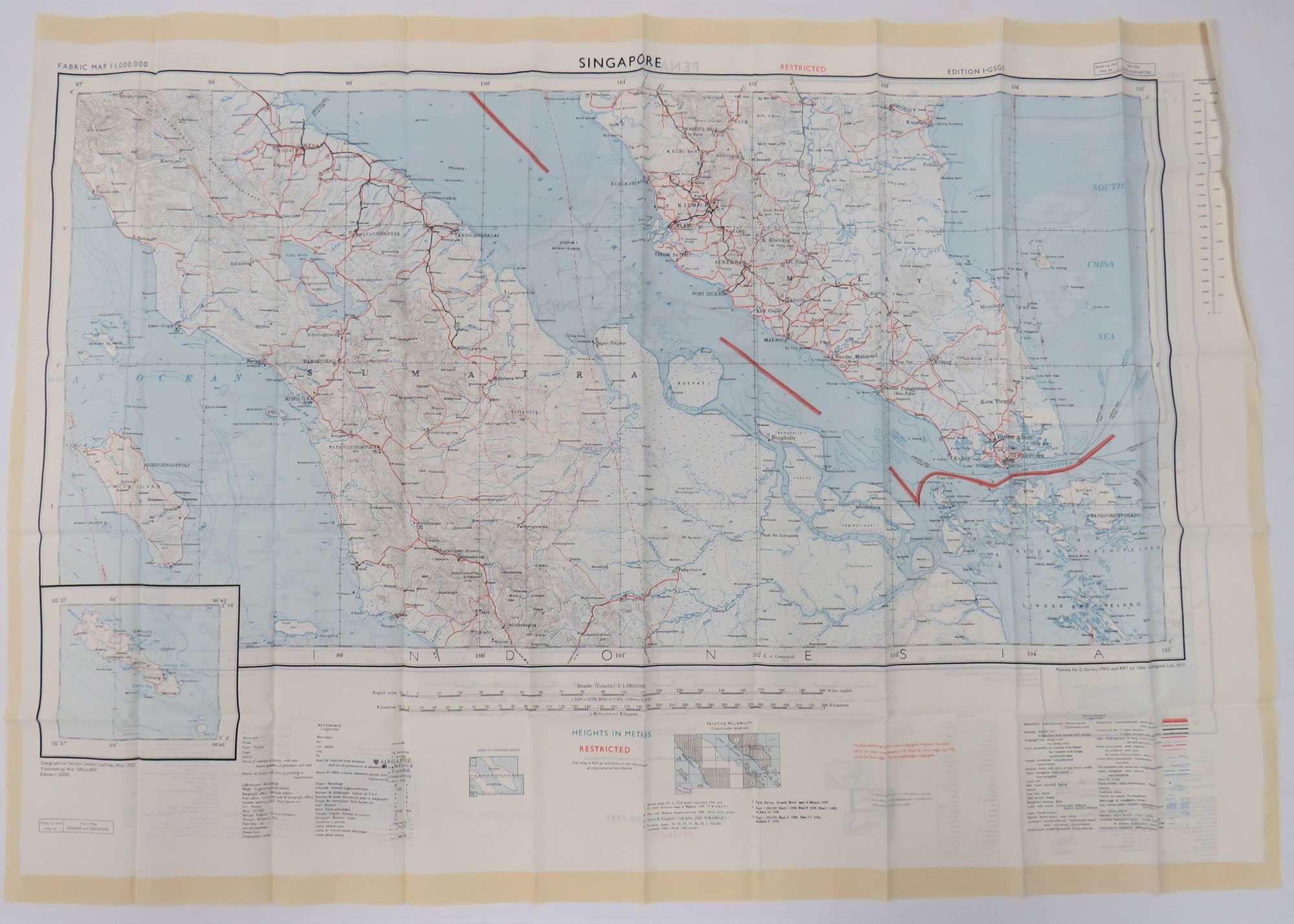 Cold War Silk Escape Map Covering Singapore & Penang