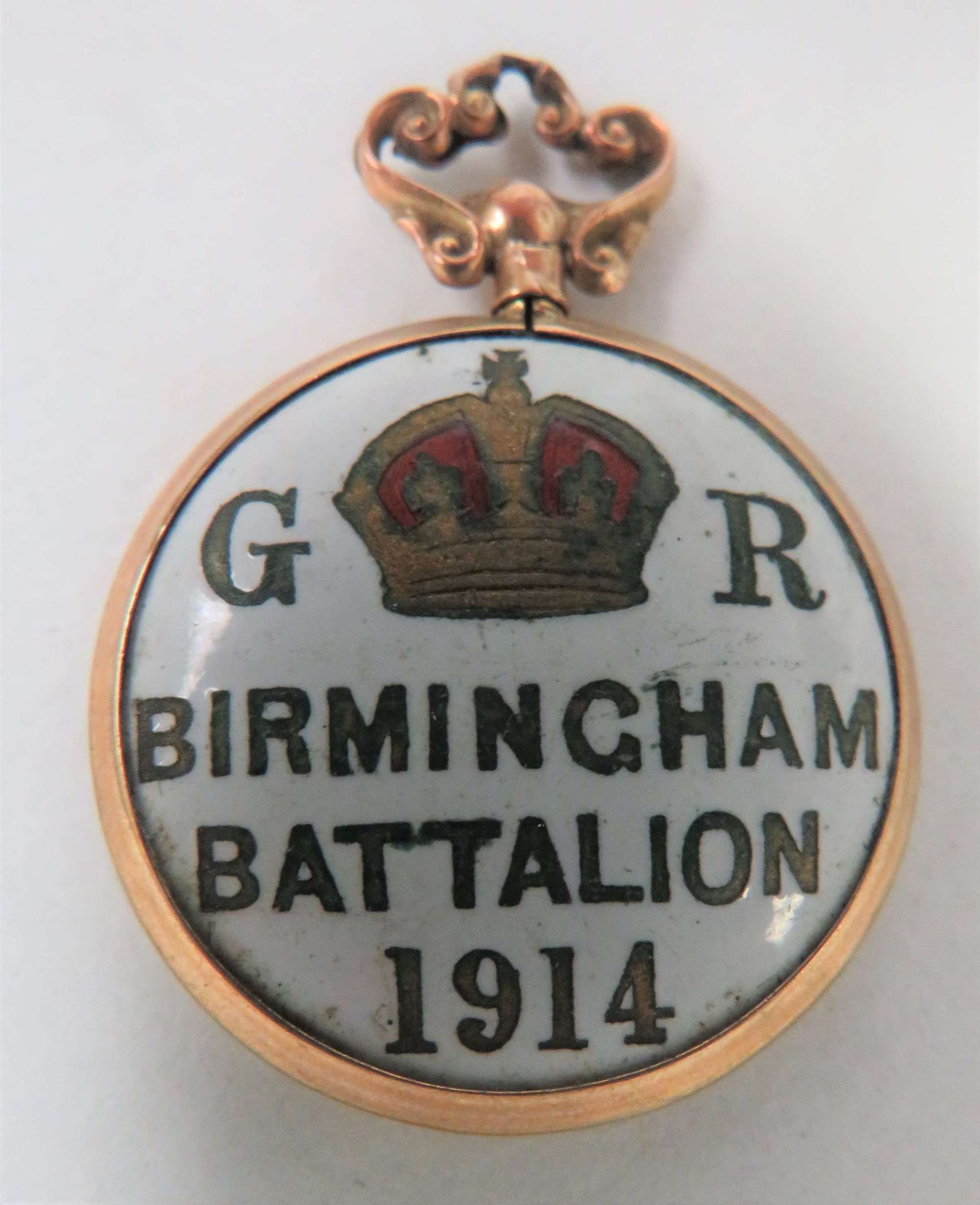 1914 Birmingham Battalion Lapel Brooch Locket