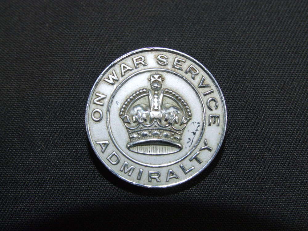 WW1 On War Service Admiralty Numbered Badge