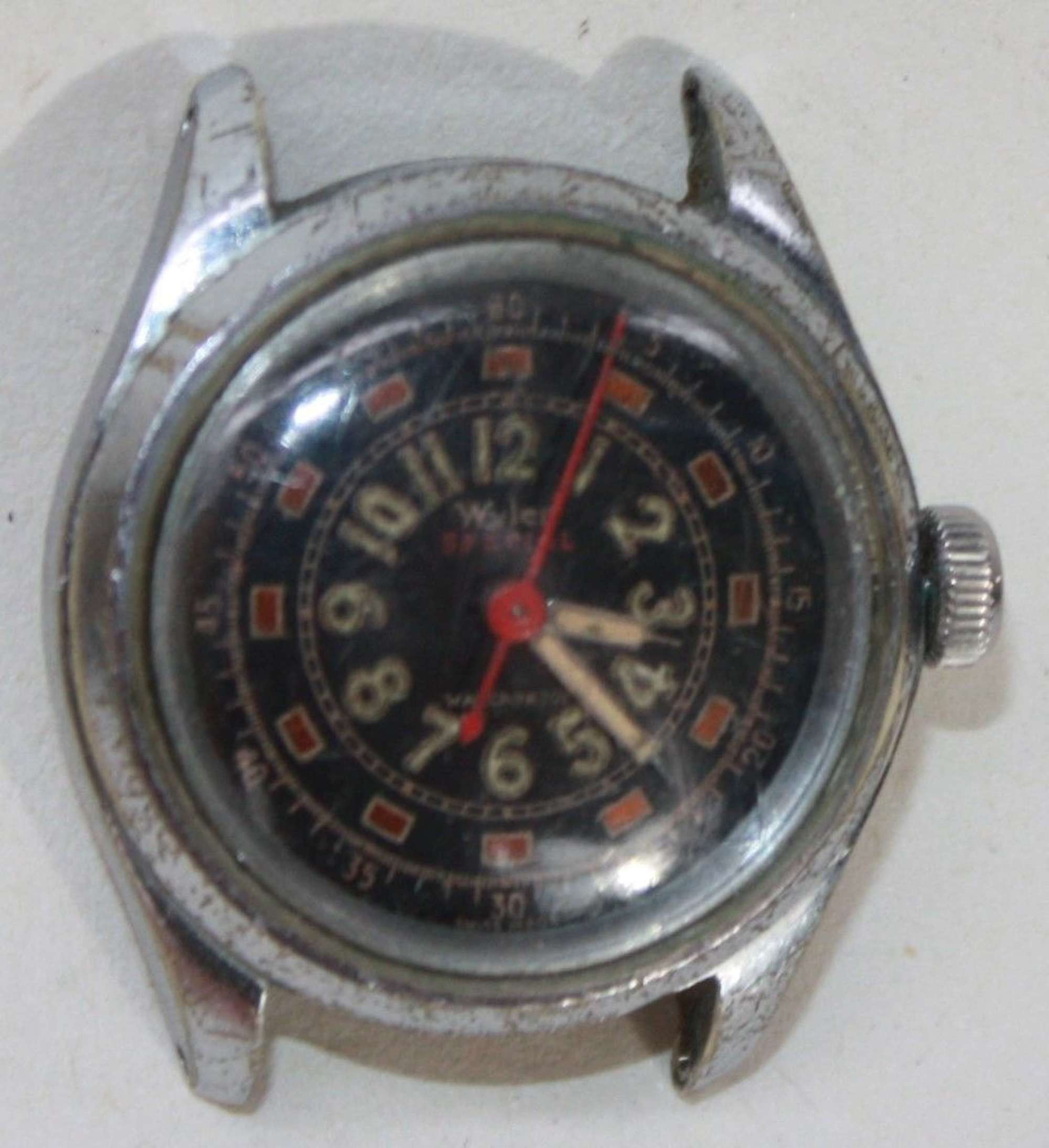 A rare WWII Wyler special army time peace wrist watch working example