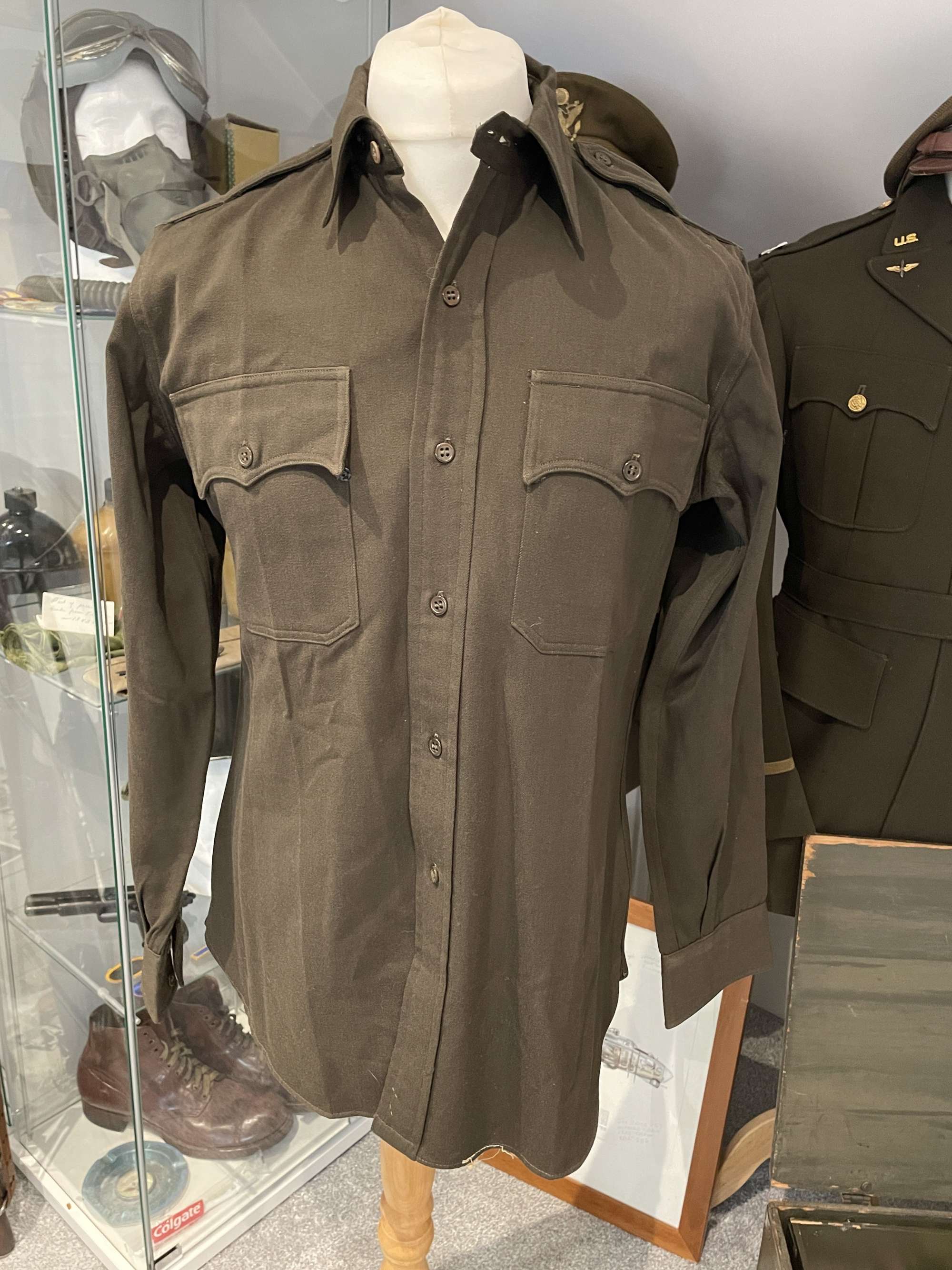 Original American World War Two Era Officer's Chocolate Shirt, c.40