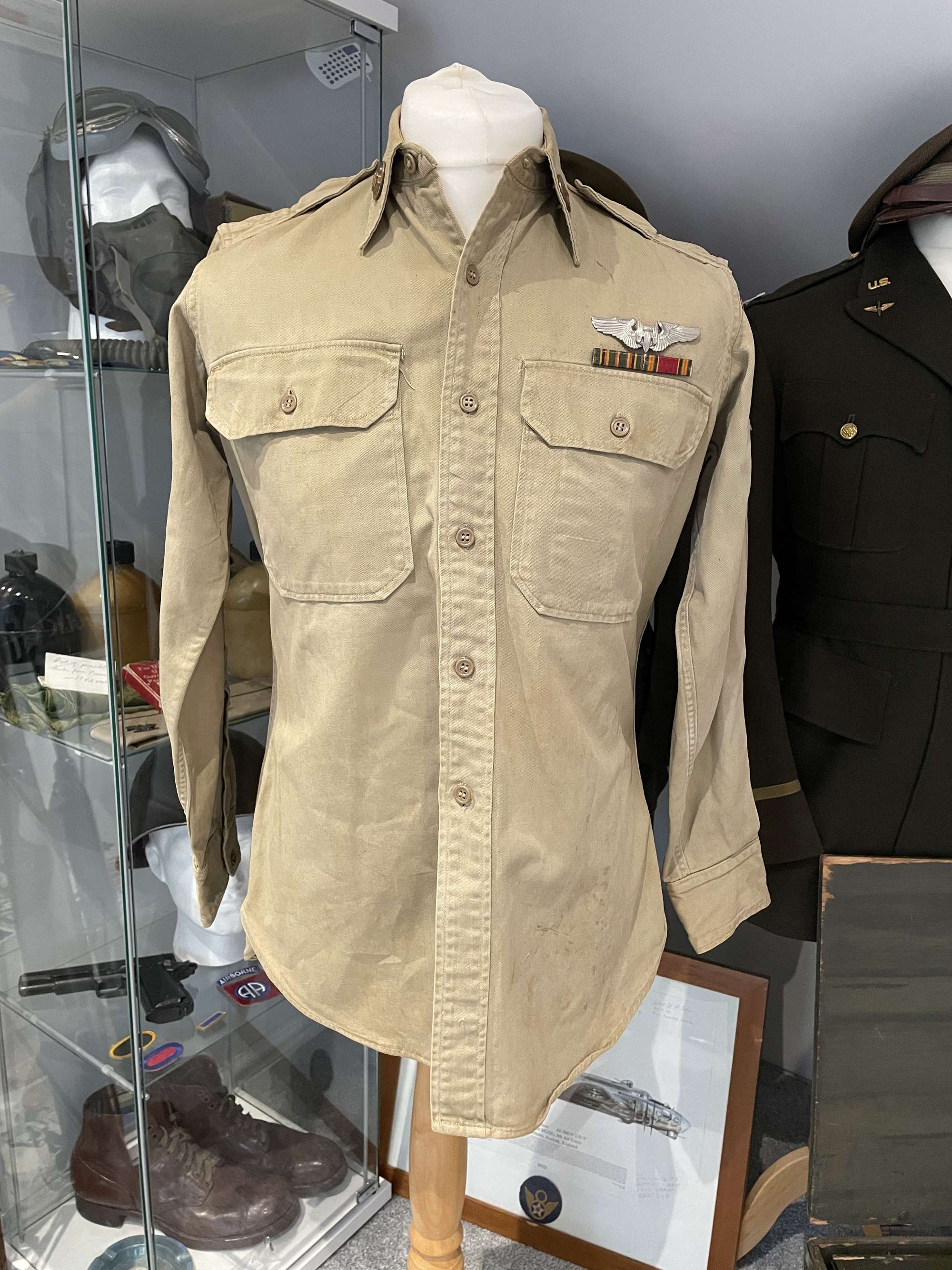 Original American World War Two Era, Officer's Tan Shirt, 12th Air Force, c.40