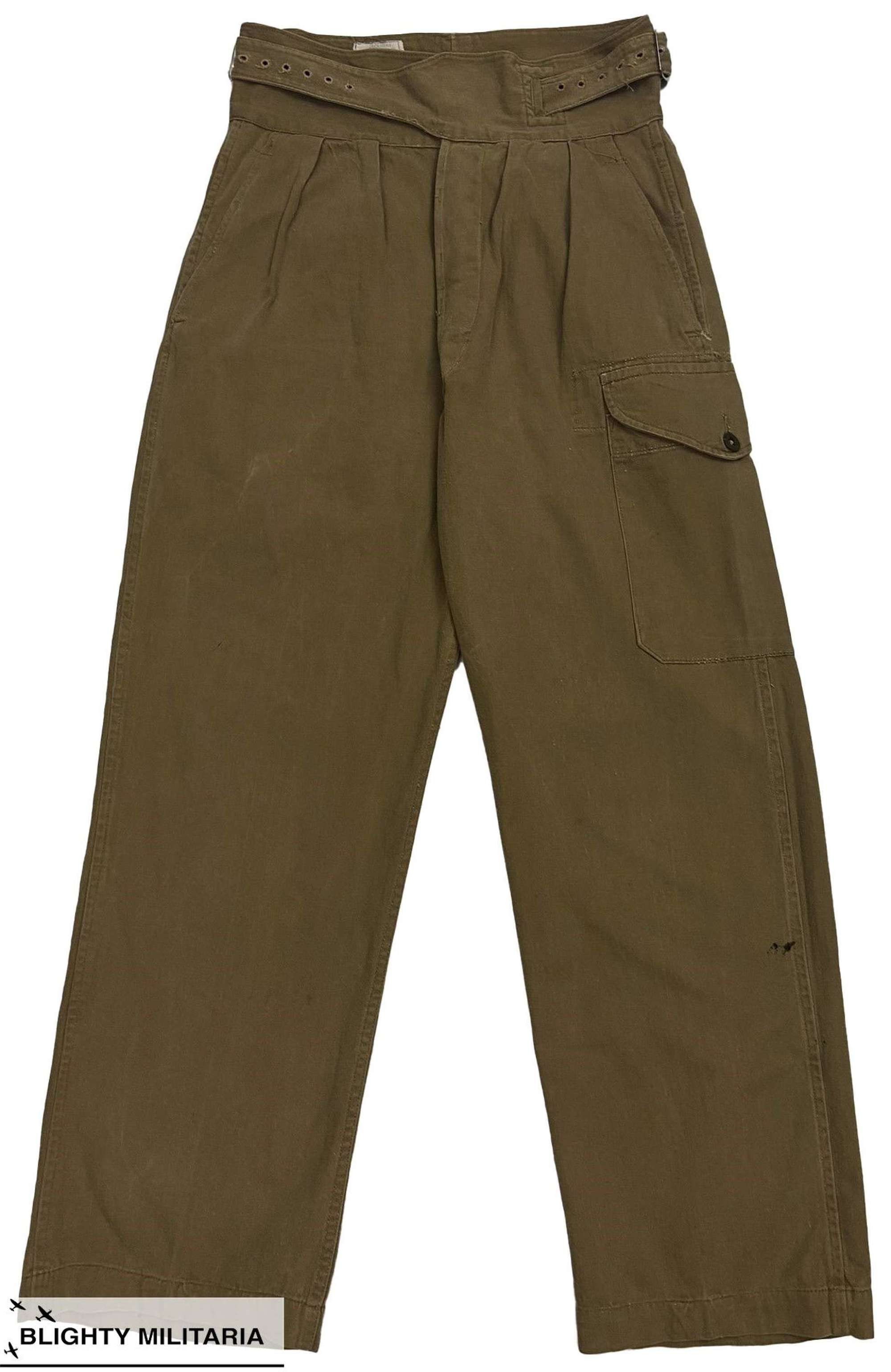 Original 1957 Dated British 1950 Pattern Khaki Drill Trousers - Size 5