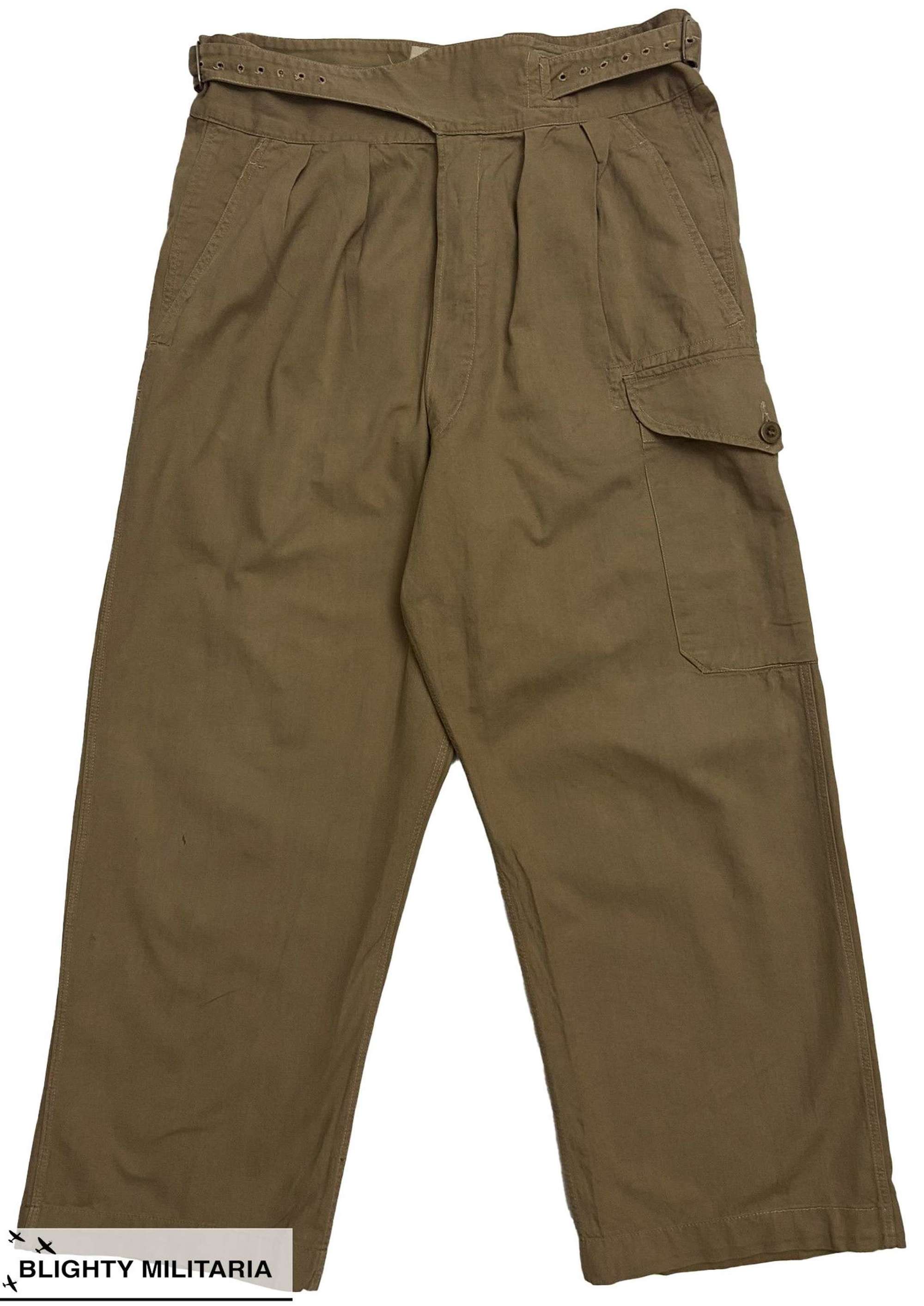 Original 1950s British Army 1950 Pattern Khaki Drill Trousers Size 10