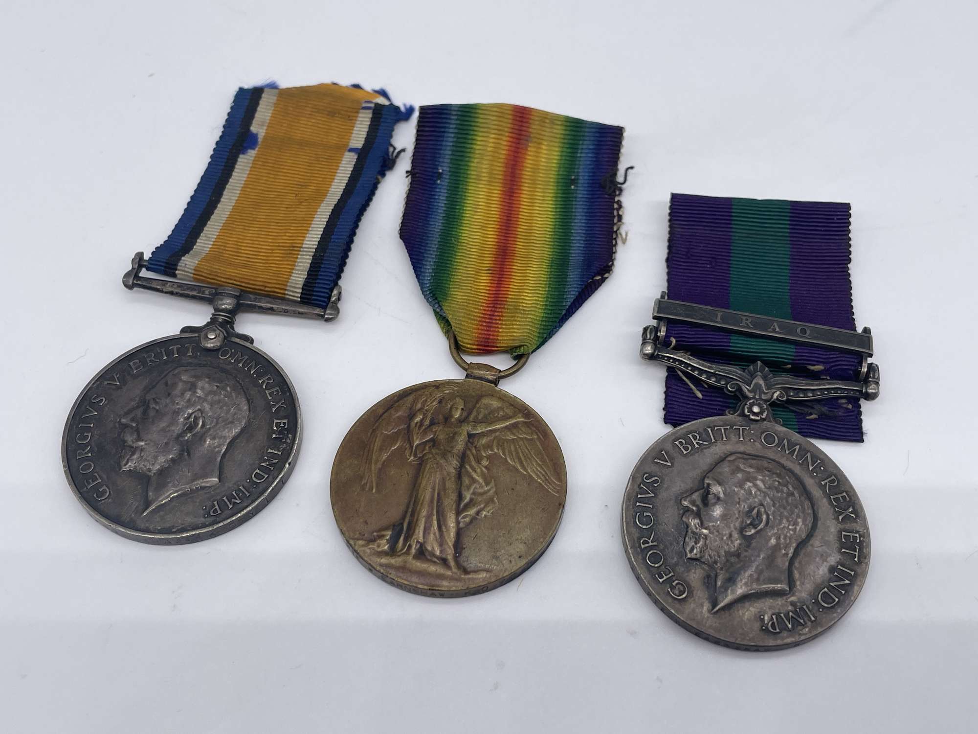 Original World War One and Inter War Medal Grouping Incl. Iraq GSM, Pte Earnshaw, KOYLI