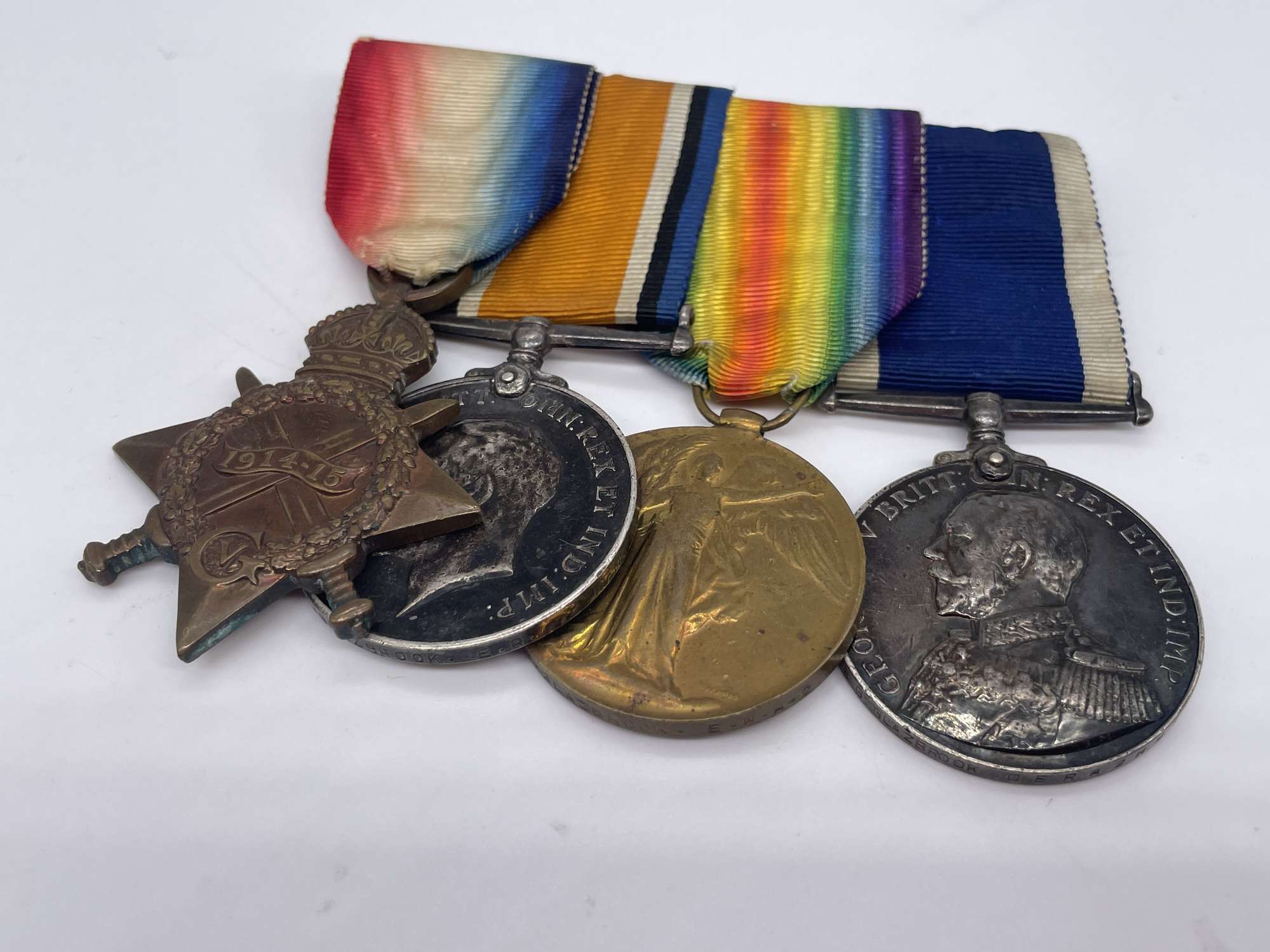 Original World War One Medal Trio and Navy LSGC, Glazbrook, H.M.S. Centaur