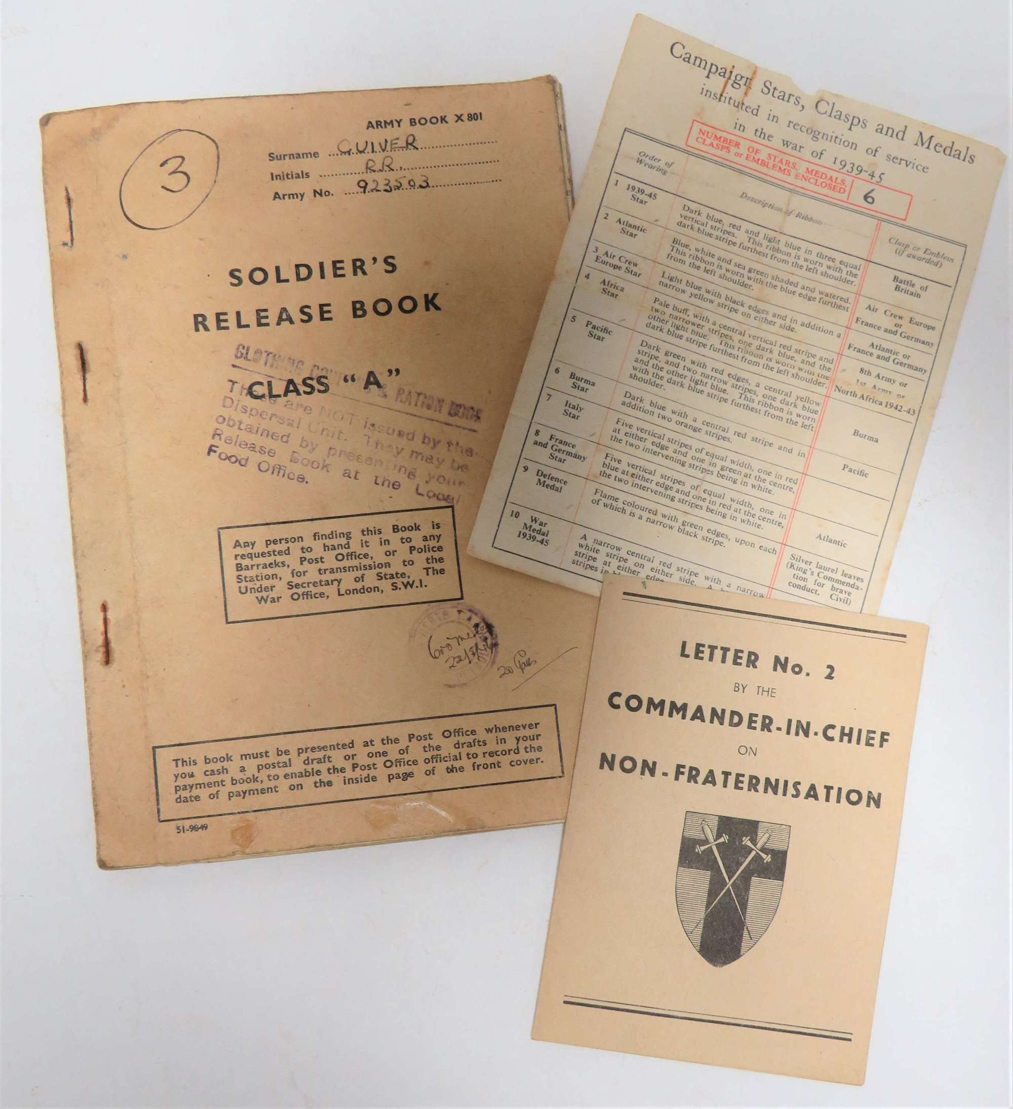 WW2 R.E.M.E Release Book and Ephemera Group