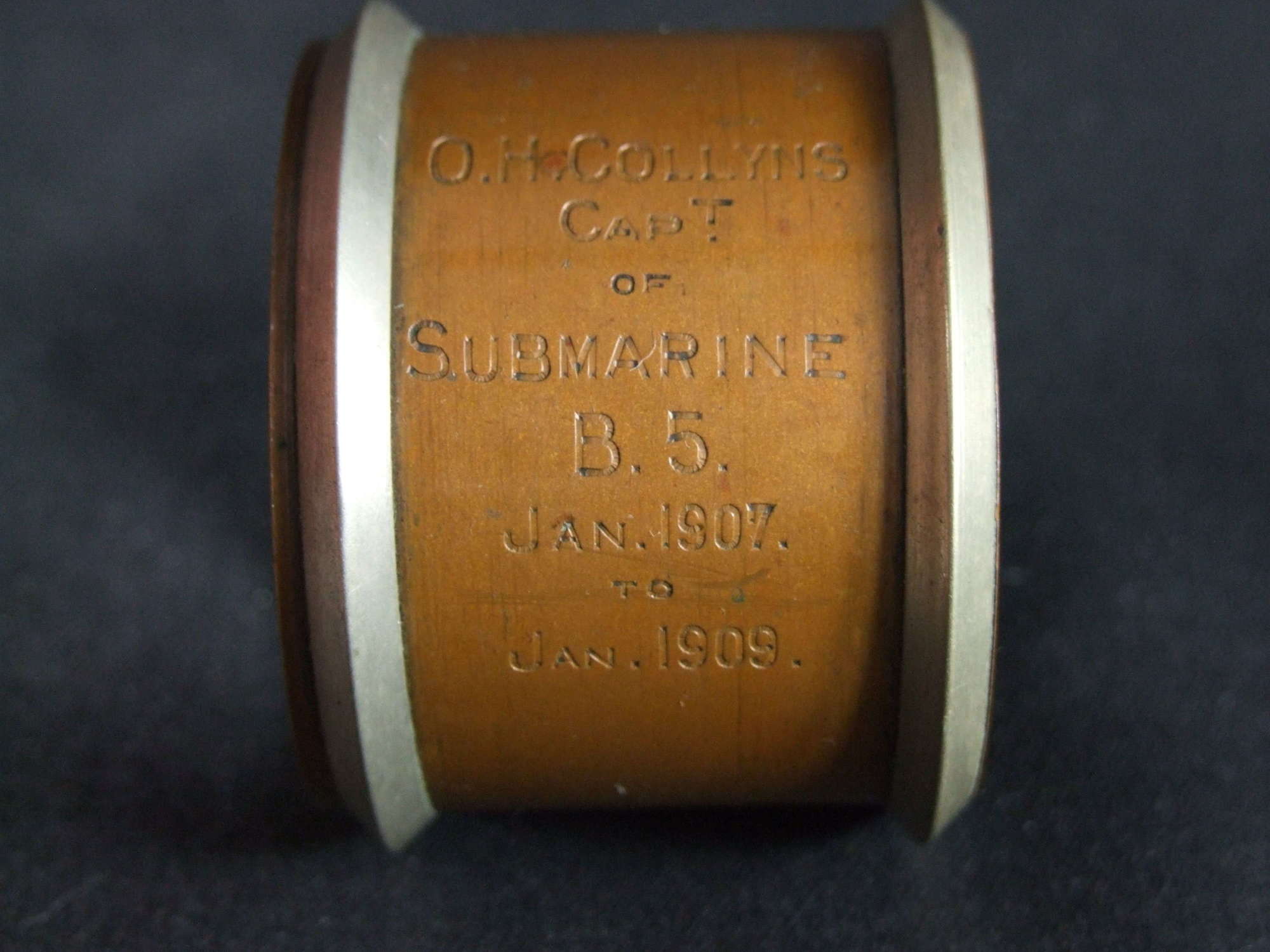 Presentation Napkin Ring to the Captain of RN Submarine B5