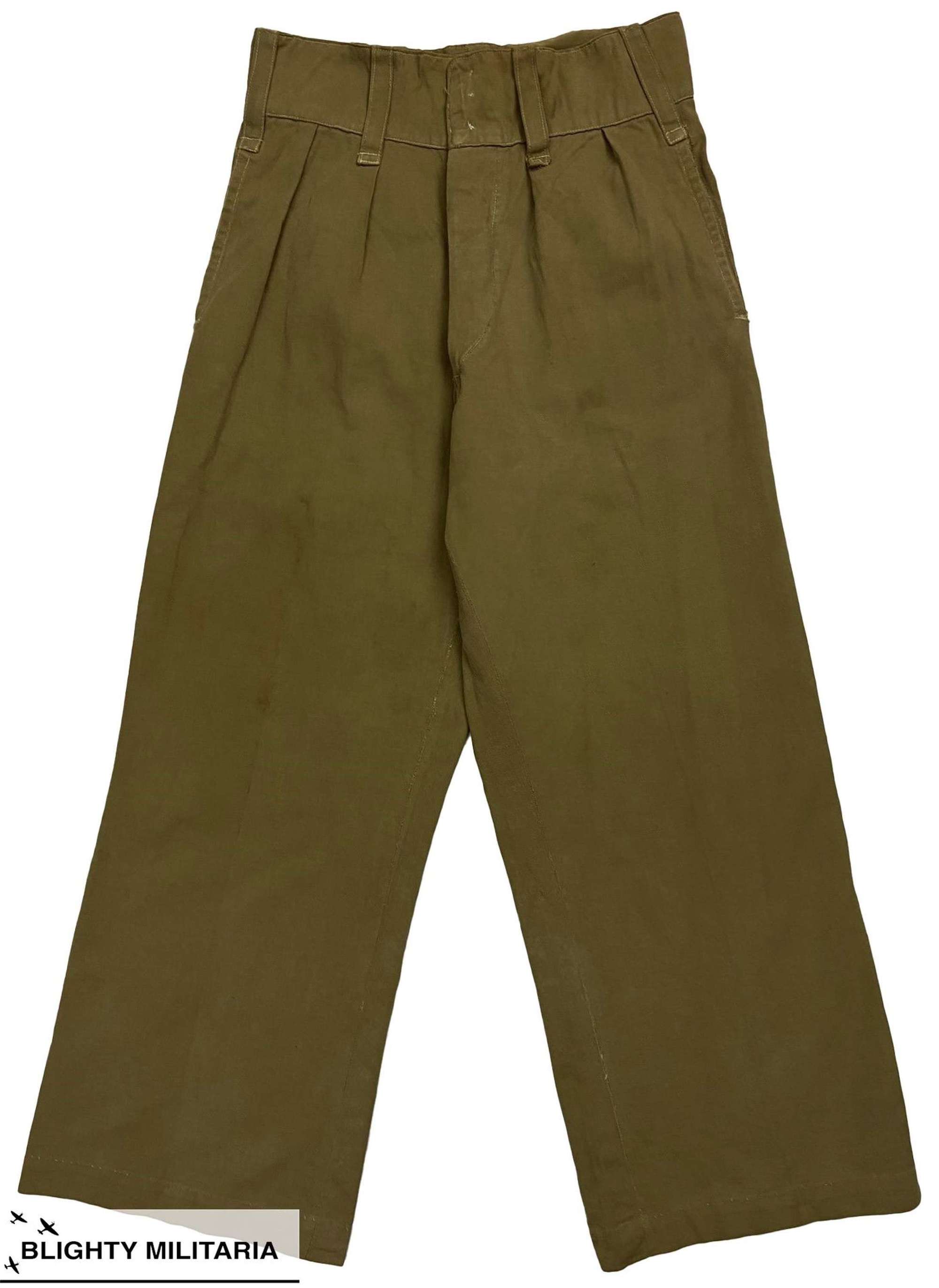 Original 1940s British Army Private Purchase Khaki Drill Trousers