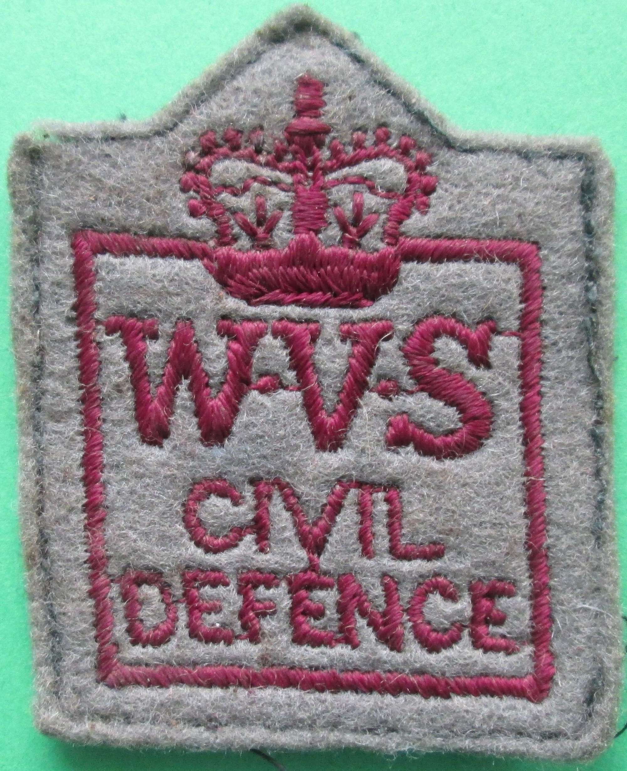 POST 1952 WOMEN'S VOLUNTARY SERVICE CIVIL DEFENCE PATCH