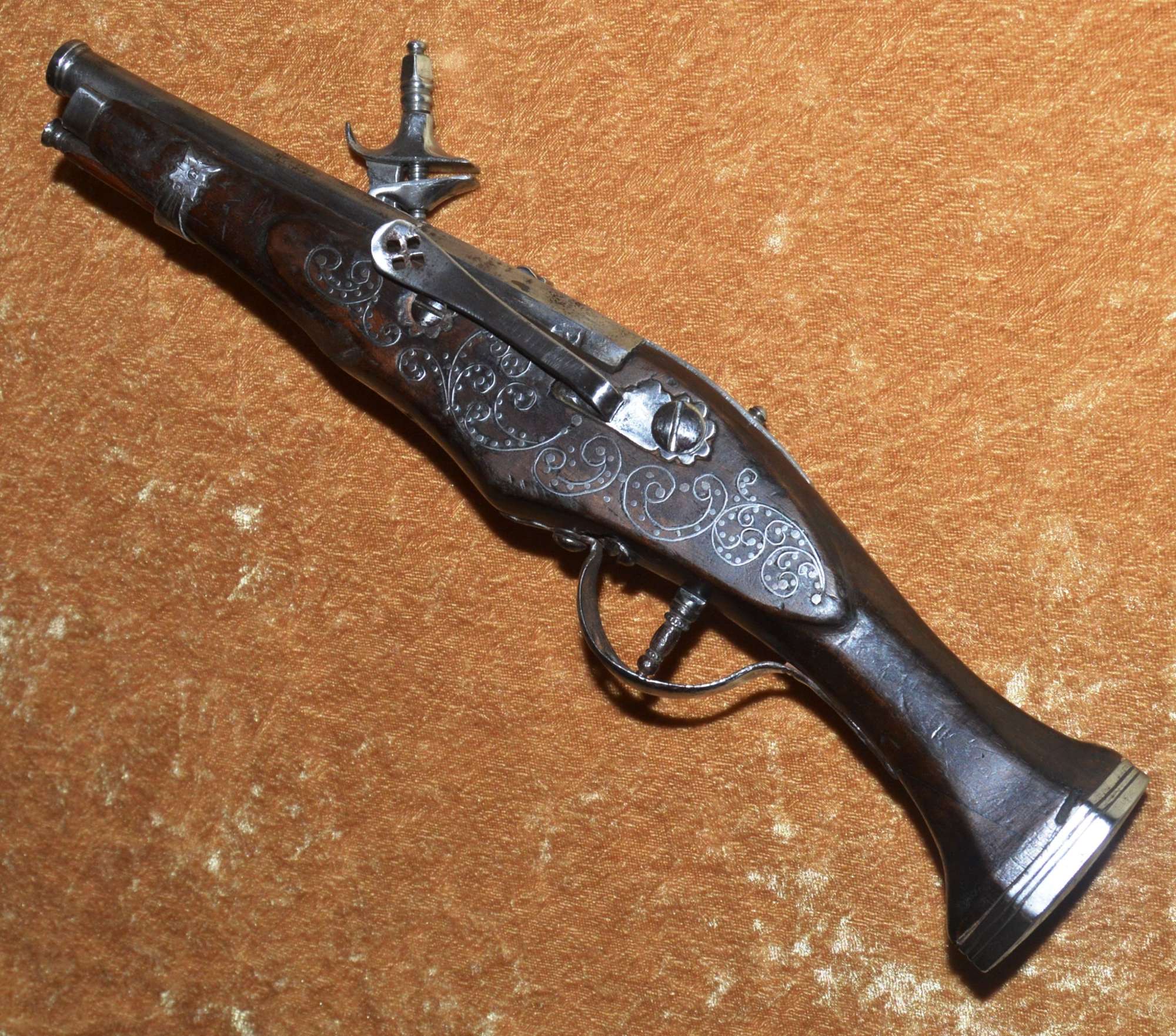 ﻿Silver Inlaid Italian Wheellock Pistol, ca. 1630