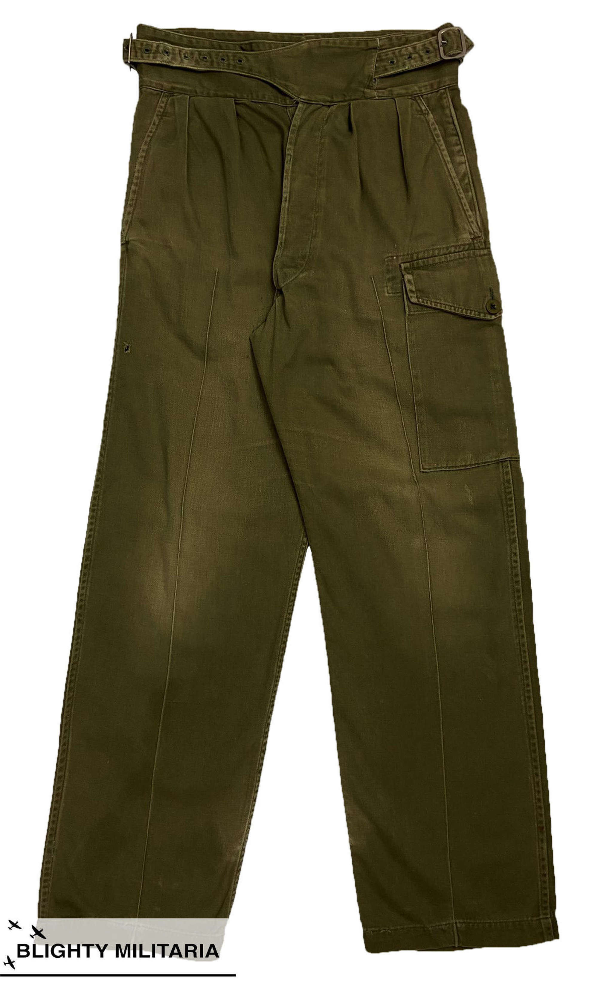 Original 1970s British Army 1950 Pattern Jungle Green Trousers