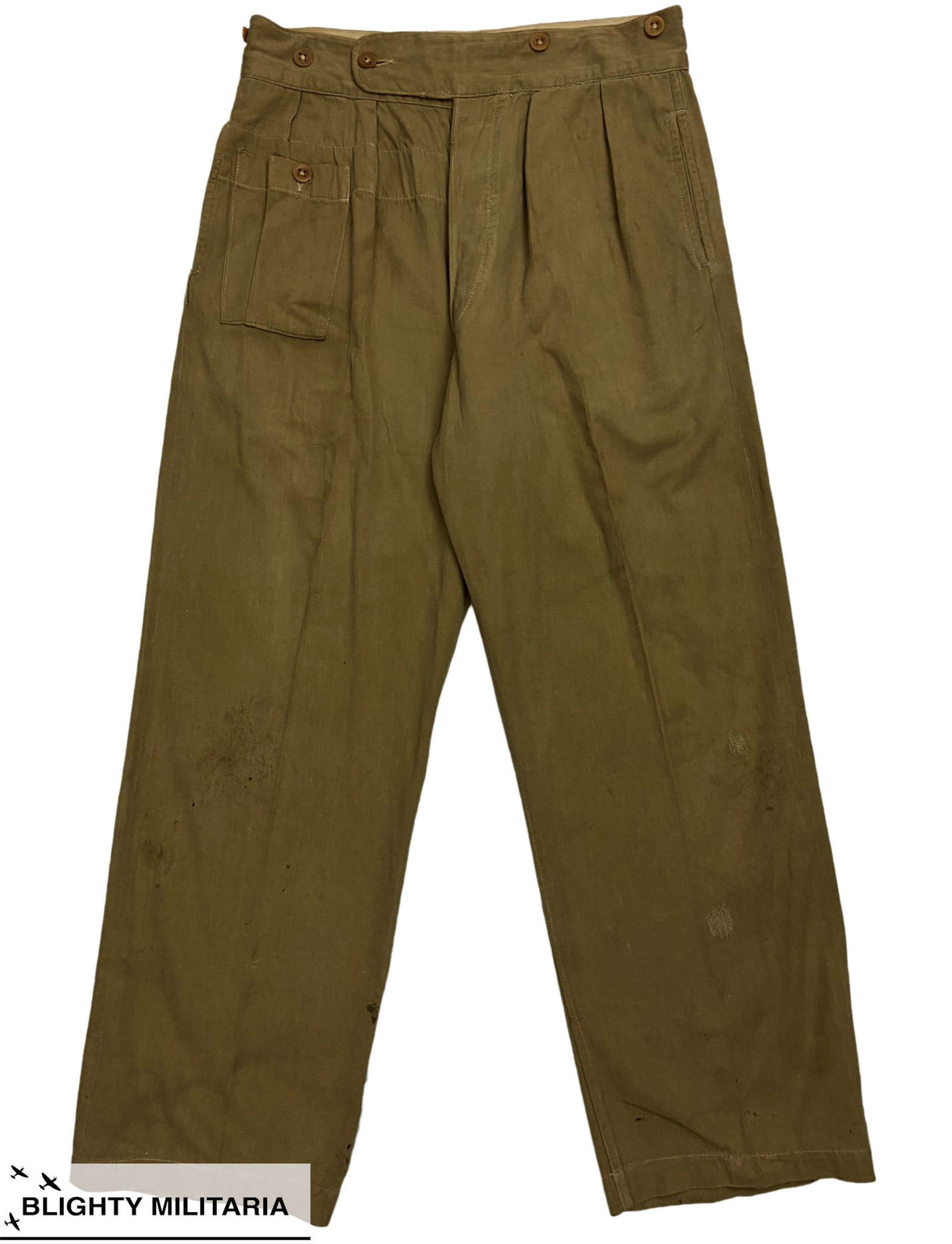 Original WW2 British 1942 Pattern Khaki Drill Trousers