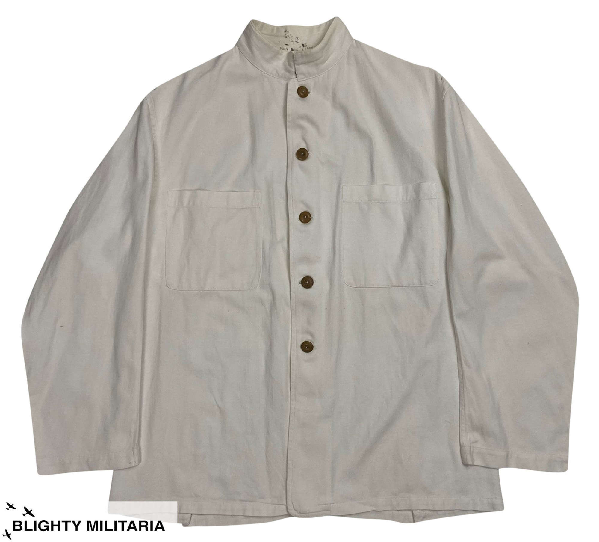 Original 1950s British Royal Navy White Work Jacket by 'Pexwear'