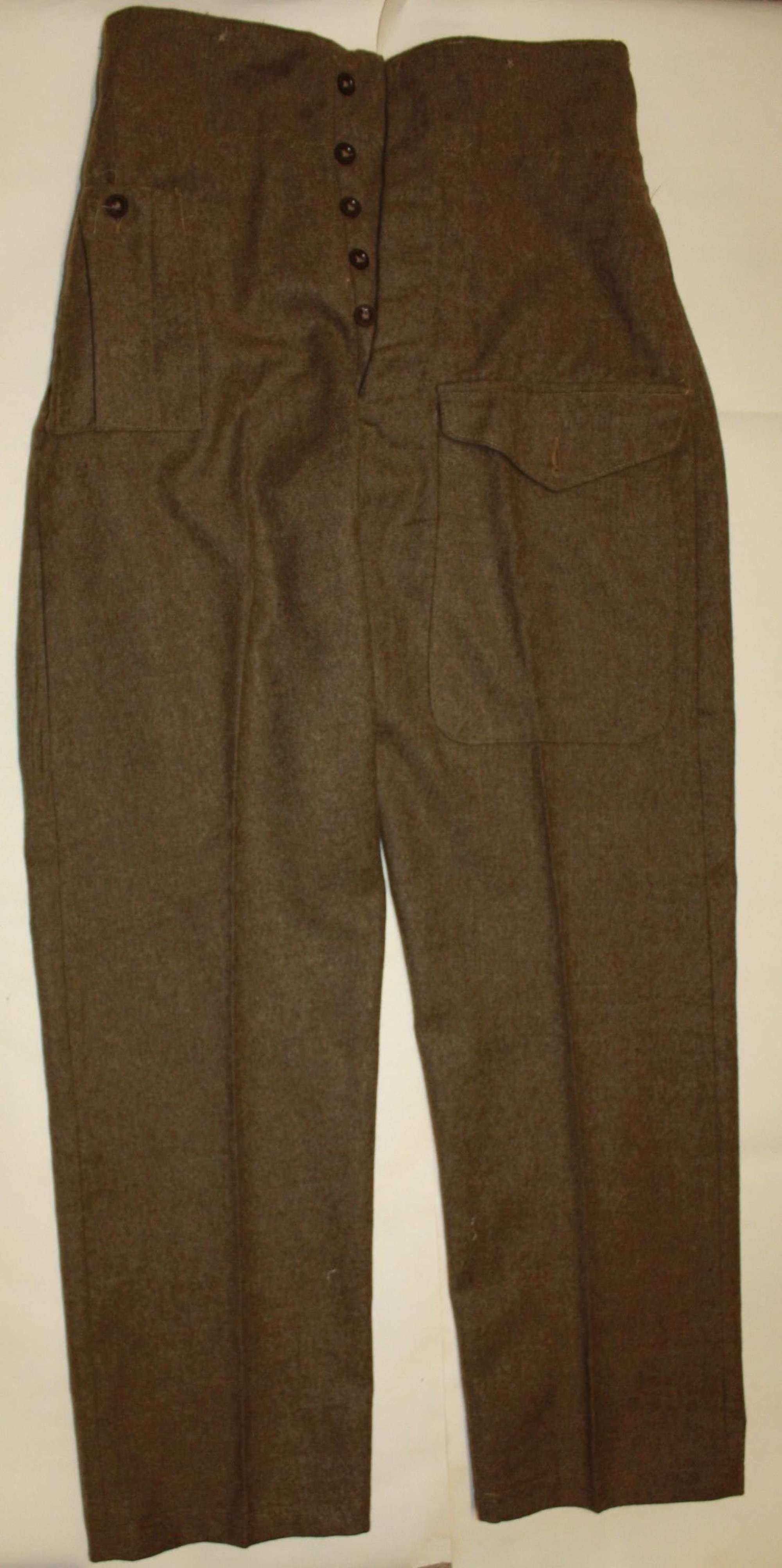 A good pair of labeled  battle dress trouser 1945 dated size 13