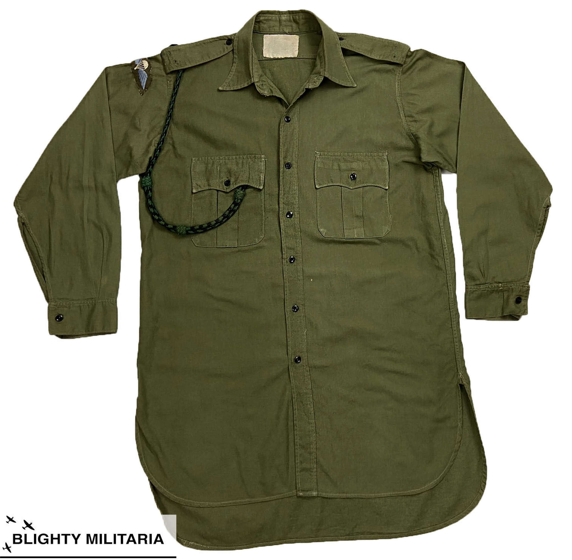 Original 1960s British Airborne Jungle Green Shirt