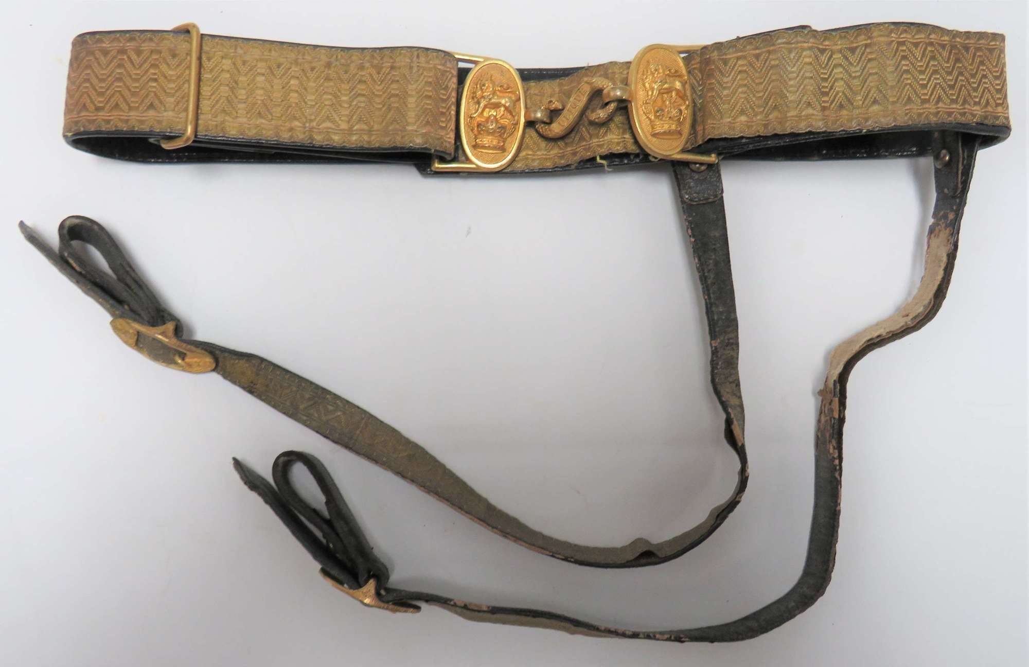 Late 19th Century Victorian Officers Artillery  Sword Belt