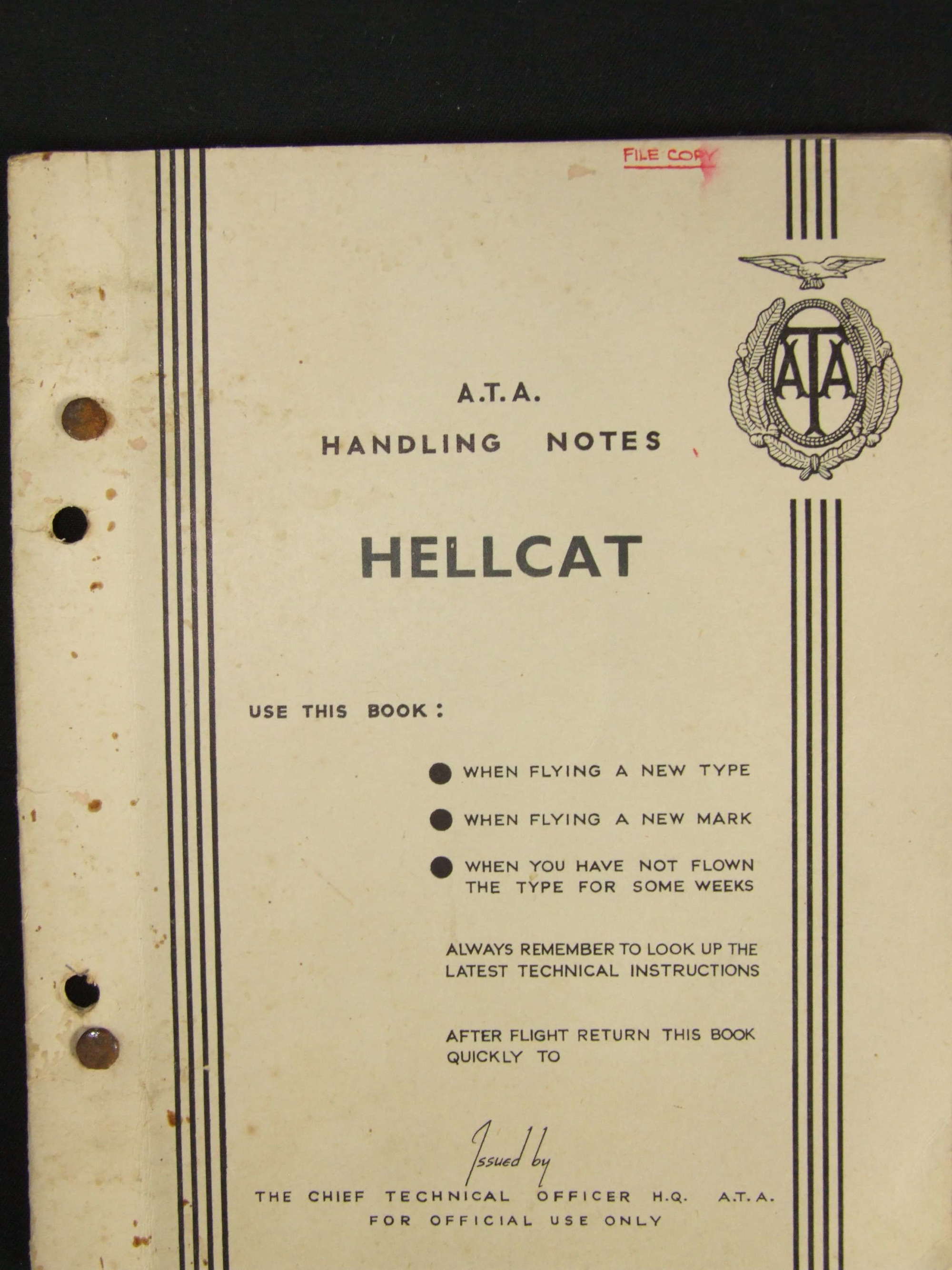 A.T.A Handling Notes - Hellcat Aircraft