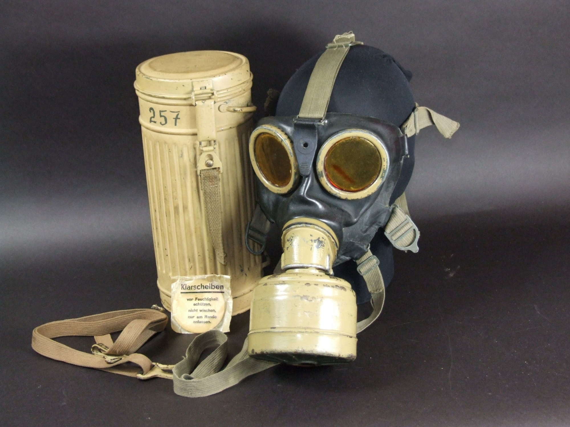 German 1942 Dated M38 Gas Mask - Post War Used