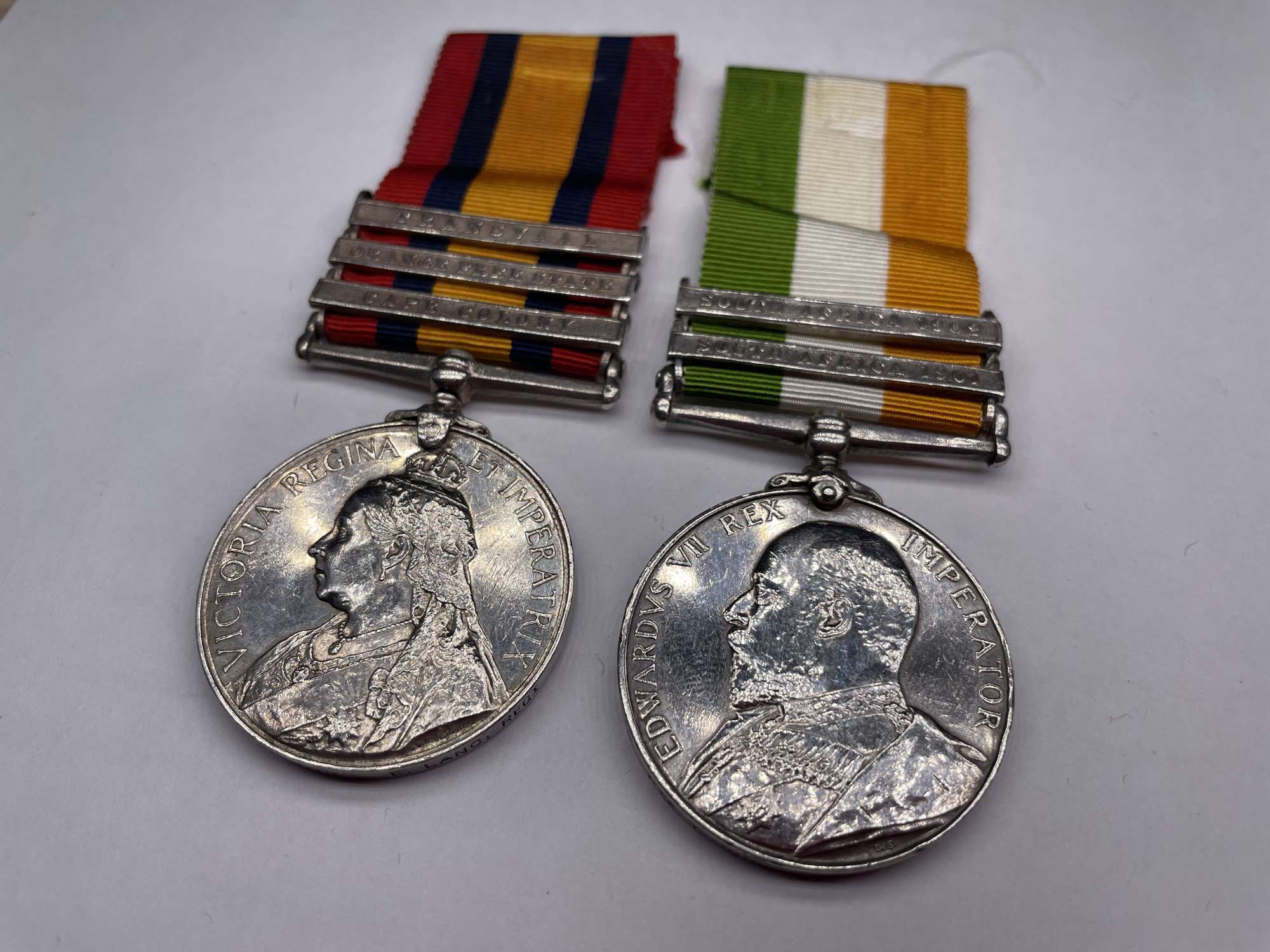 Original Boer War Medals, Queens and Kings South Africa Medal, Pte Scott, East Lancs. R.