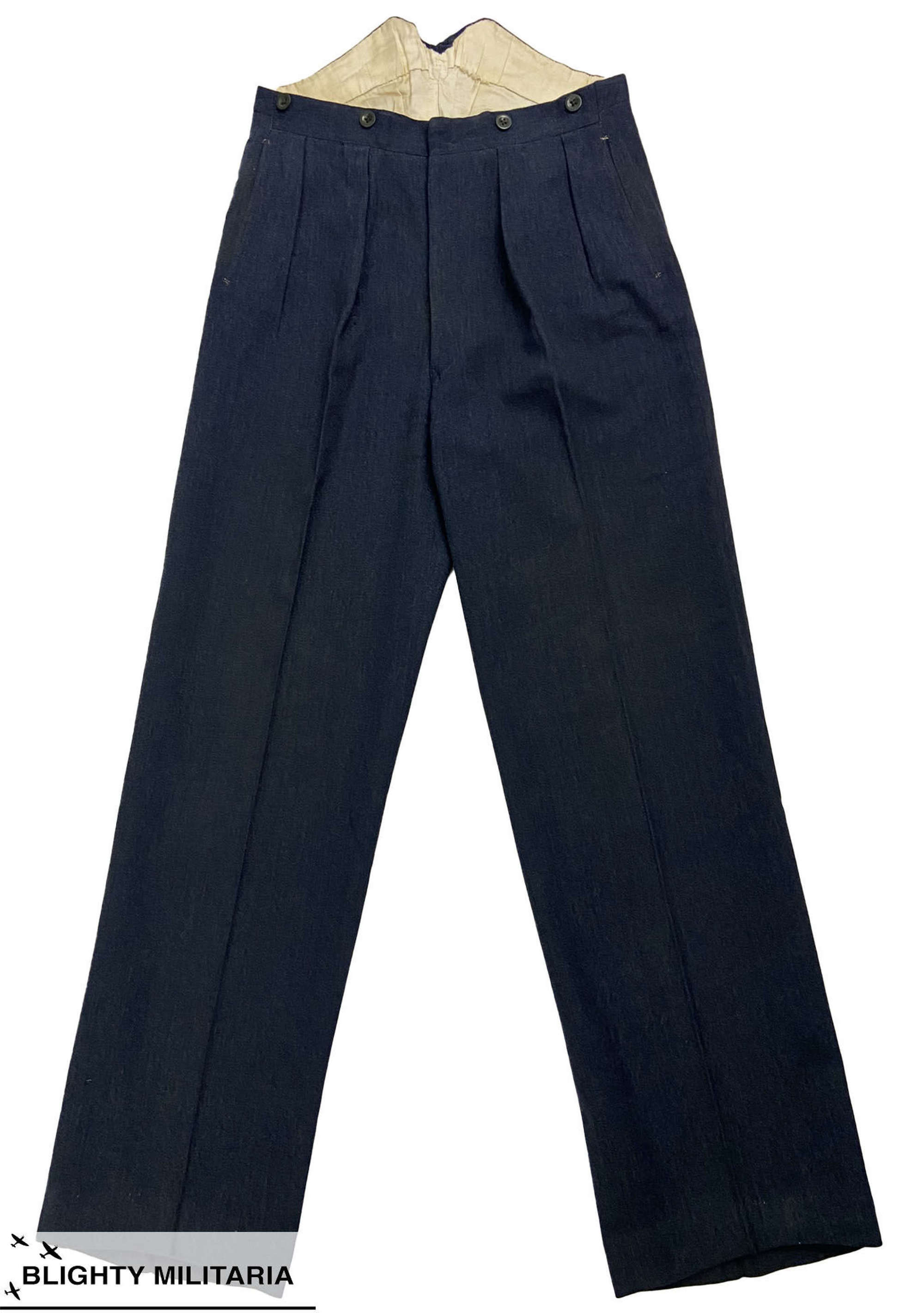 Original 1940s RAF Officer's Service Dress Trousers - Size 31x33.5