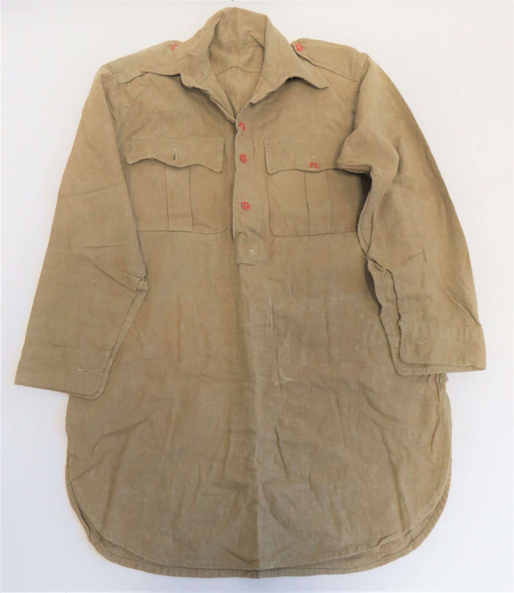 WW2 Indian Produced Khaki Airtex Tropical Shirt
