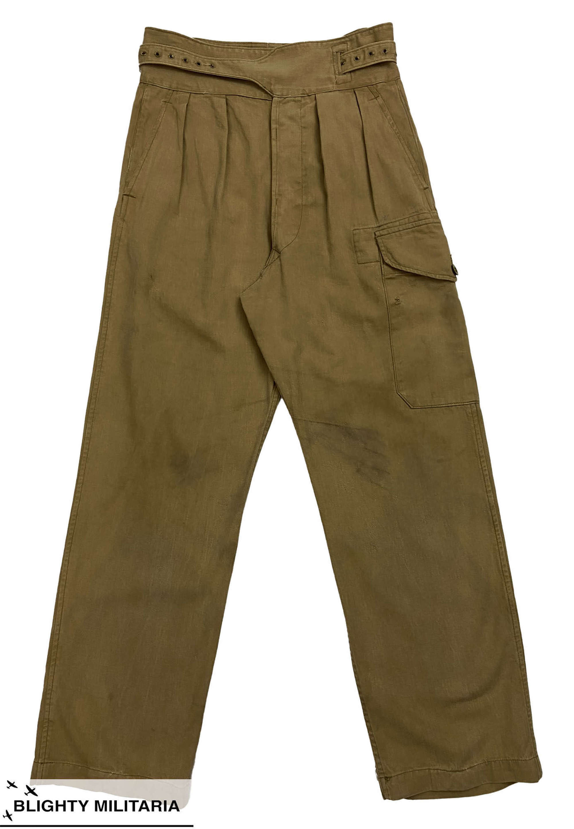 Original 1955 Dated British 1950 Pattern Khaki Drill Trousers - Size 3