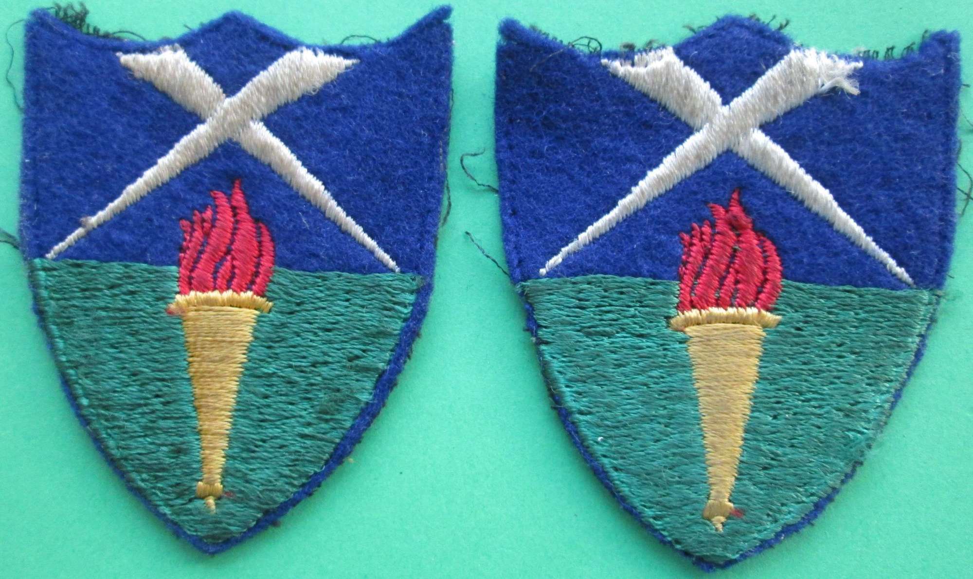 A PAIR OF ALDERSHOT DISTRICT SOUTHERN COMMAND PATCHES