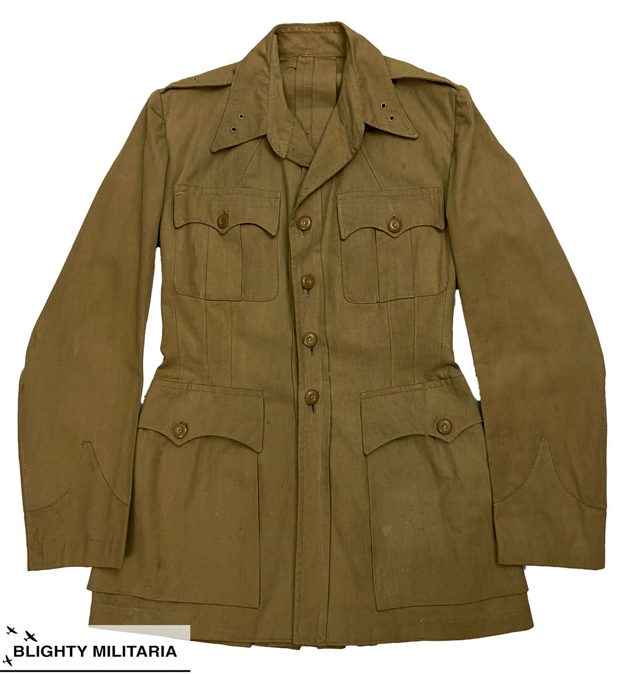 Original 1950s British Military Khaki Drill Bush Jacket