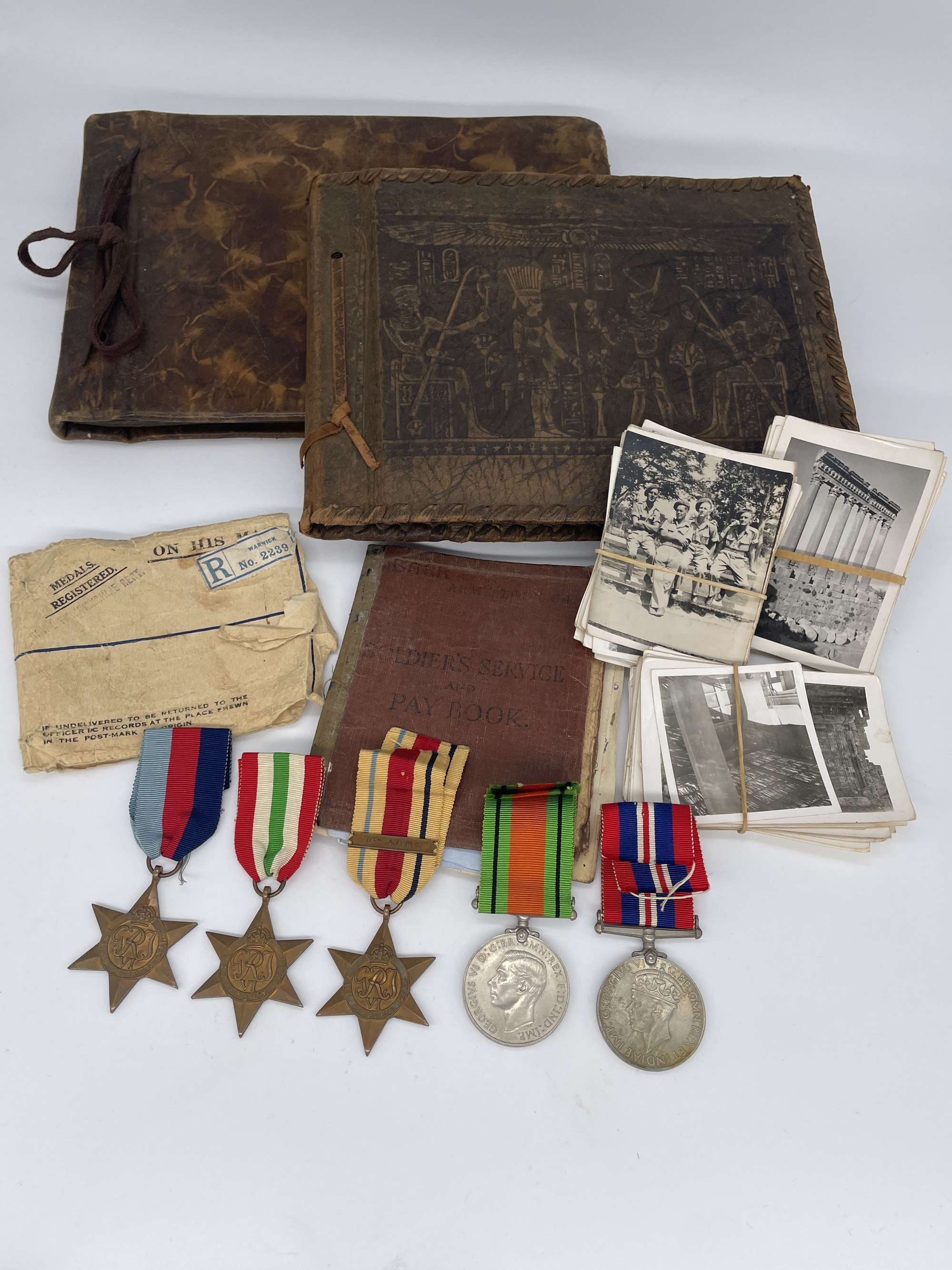 Original World War Two Medal Grouping, Photographs and Ephemera, Gnr. Barr, Royal Warwicks