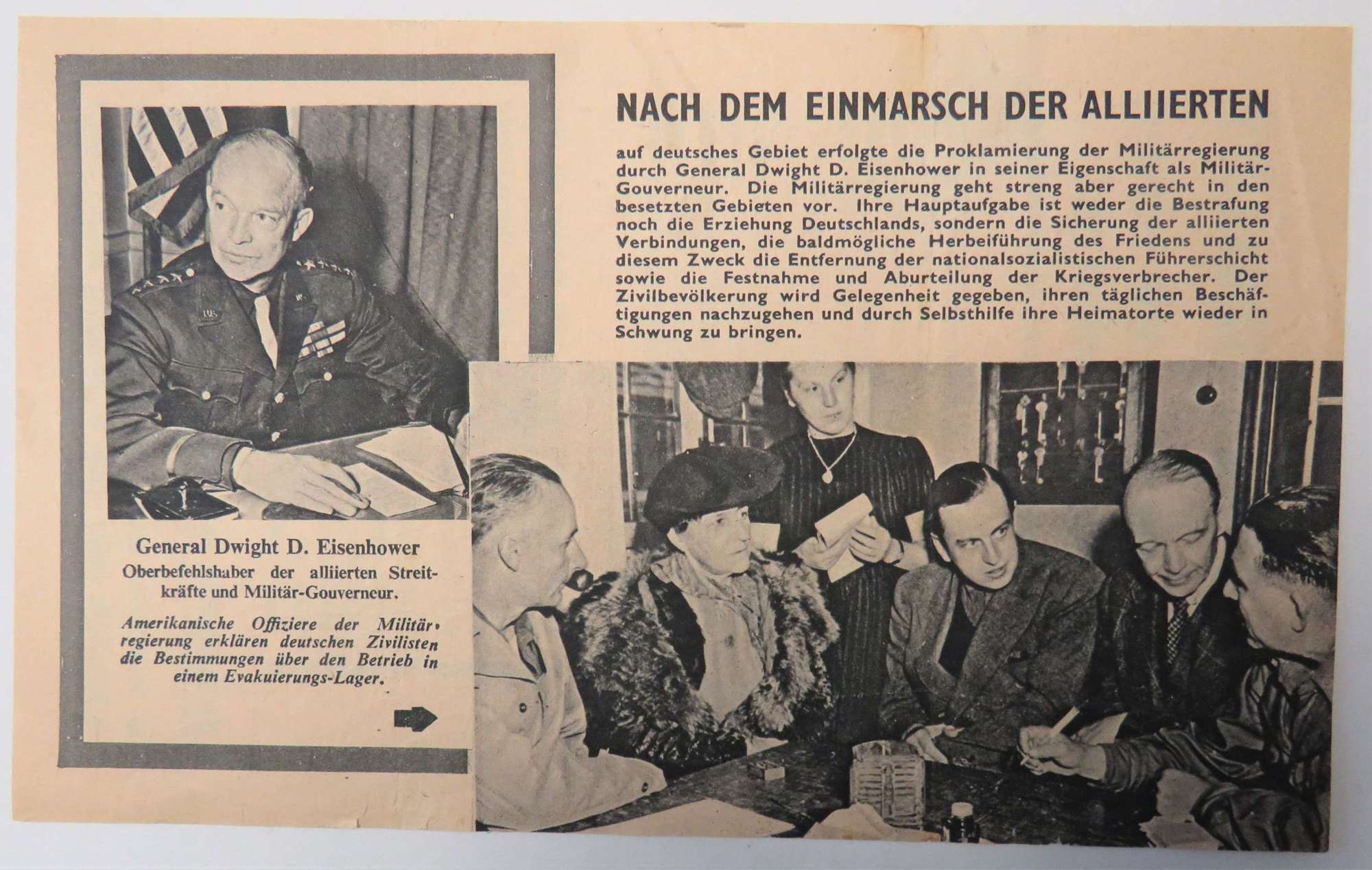 WW 2 Air Dropped German Propaganda Leaflet WG19