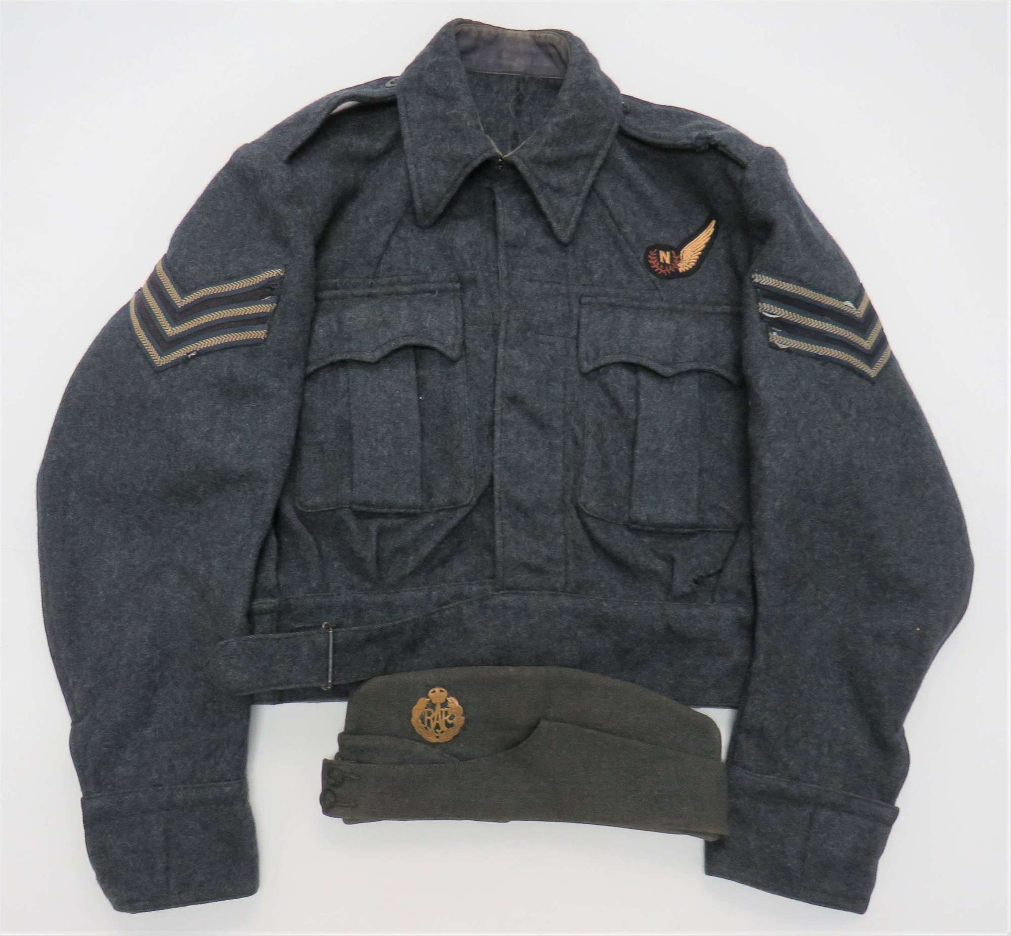 1945 Dated R.A.F Aircrew Battledress Jacket and F.S Cap