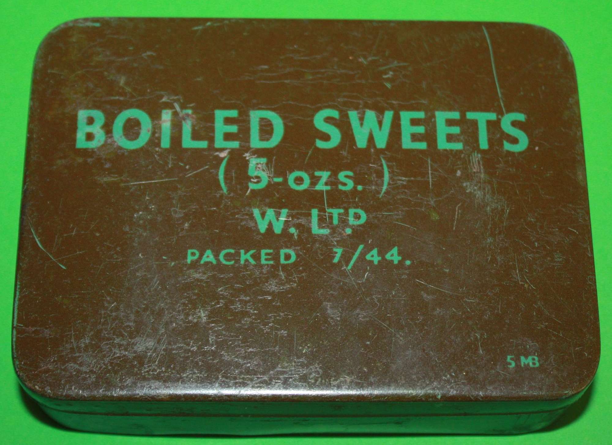 A  JULY 1944 DATED BOILED SWEET RATION TINE