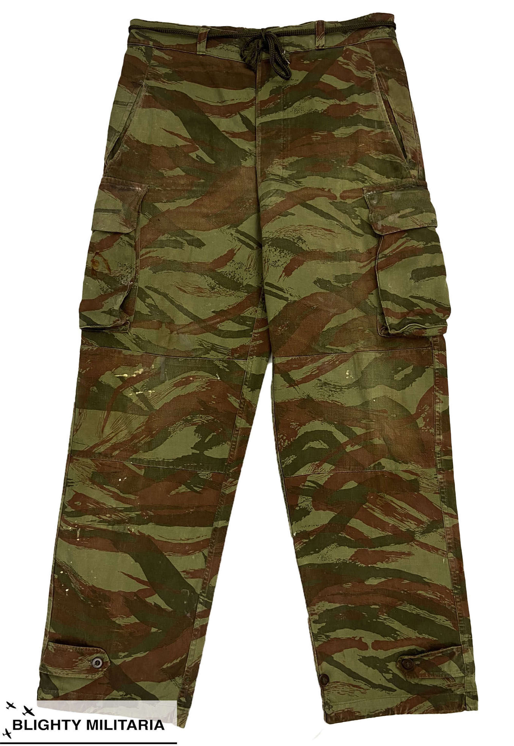 Original 1950s French Army M47 Lizard Camouflage Trousers - Size 34