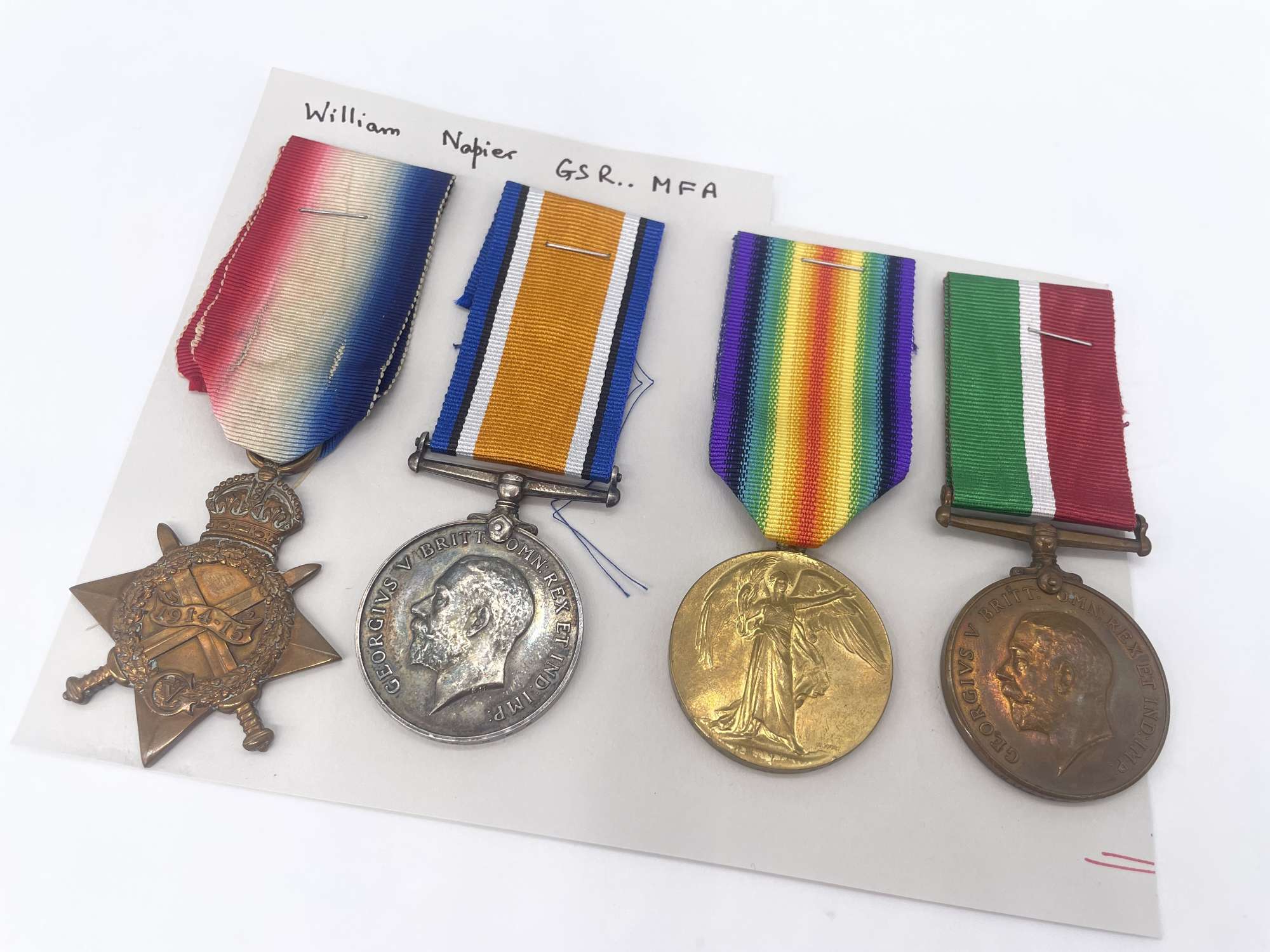 Original World War One Era Mercantile Marine Medal Group, William Napier, M.F.A.
